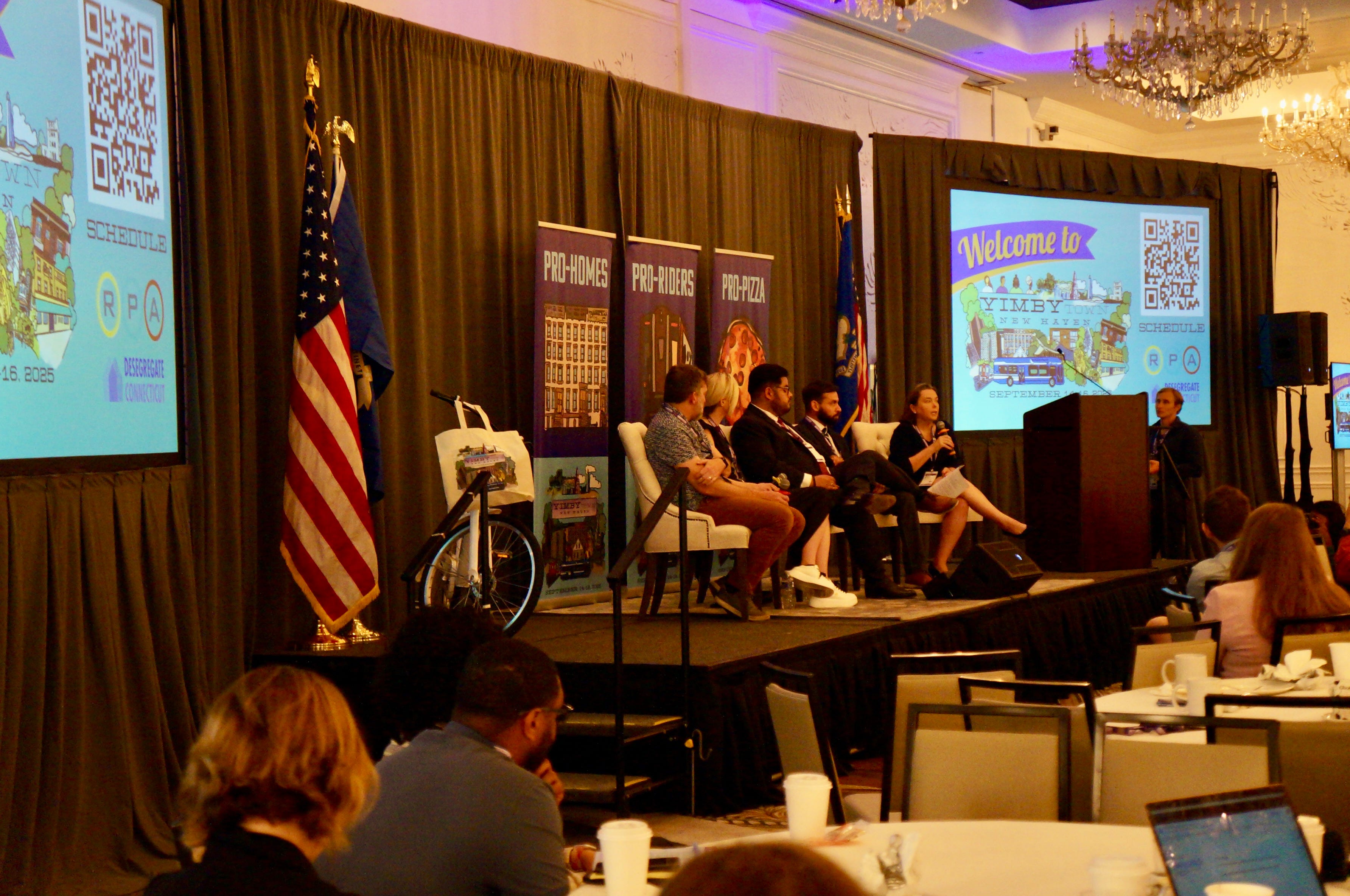 A panel at the 2025 YIMBYtown conference in New Haven, CT.