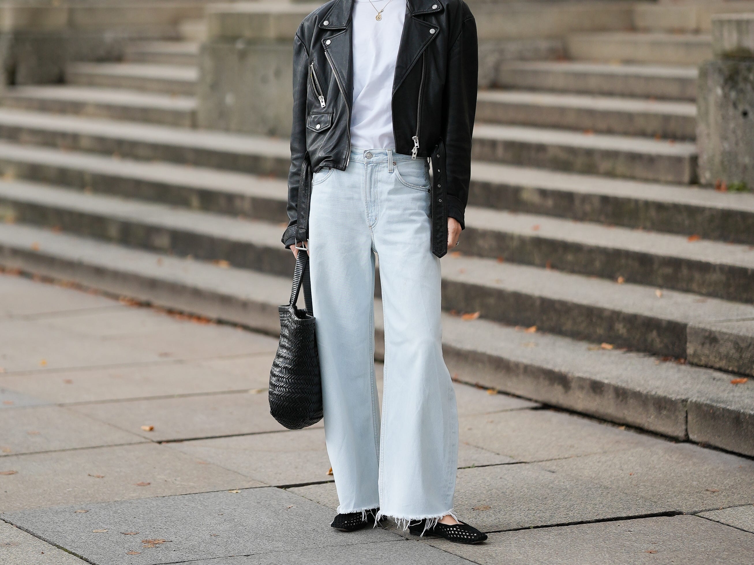 Model Marlies Pia Pfeifhofer wears Agolde jeans.