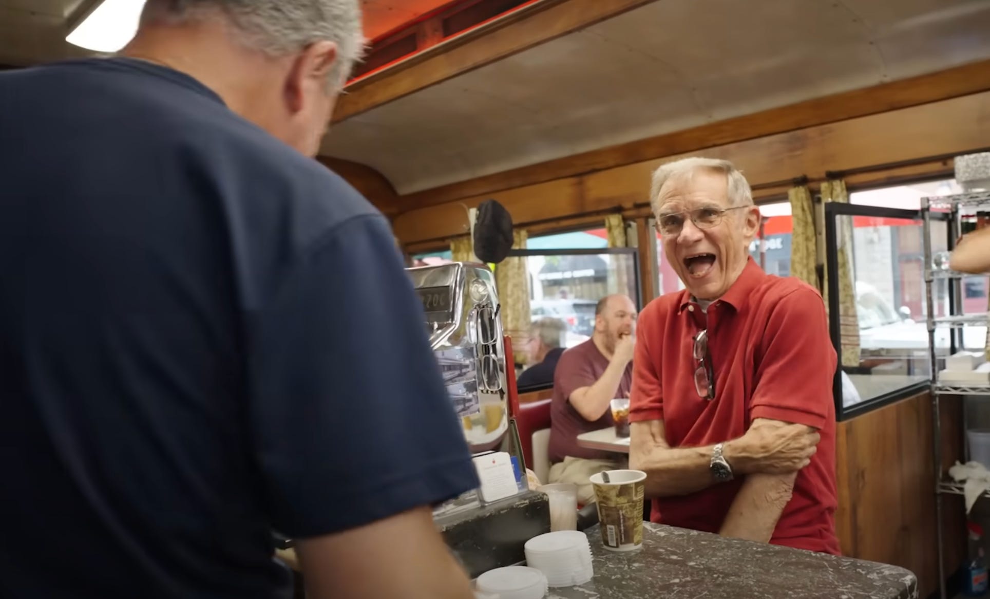 Summit Diner patron laughing