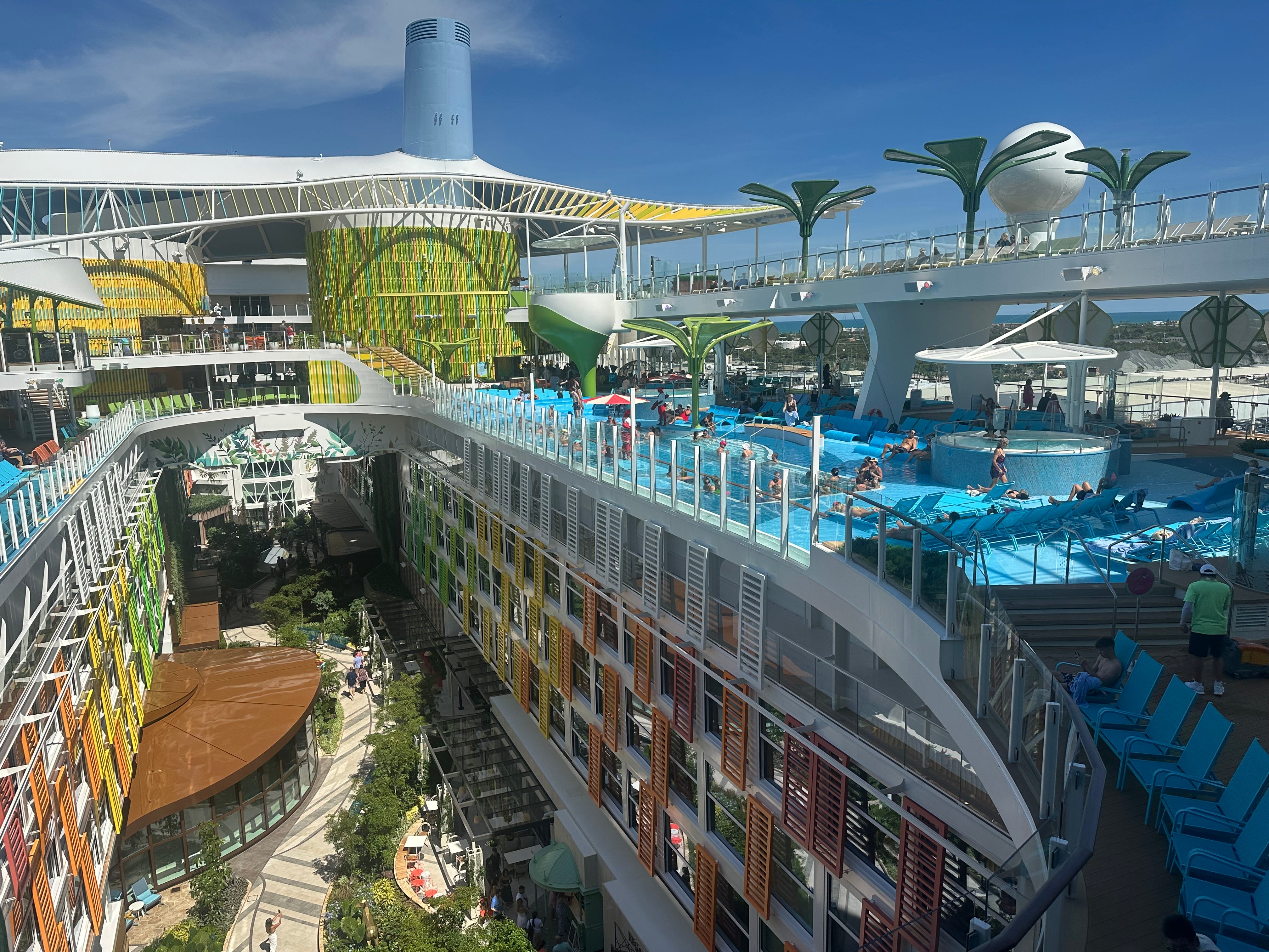 The mega ship Royal Caribbean Star of the Seas during the daytime.