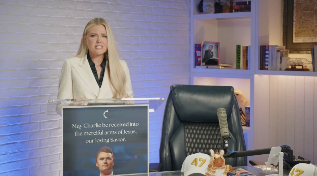 Kirk's widow Erika will deliver a eulogy to her husband.