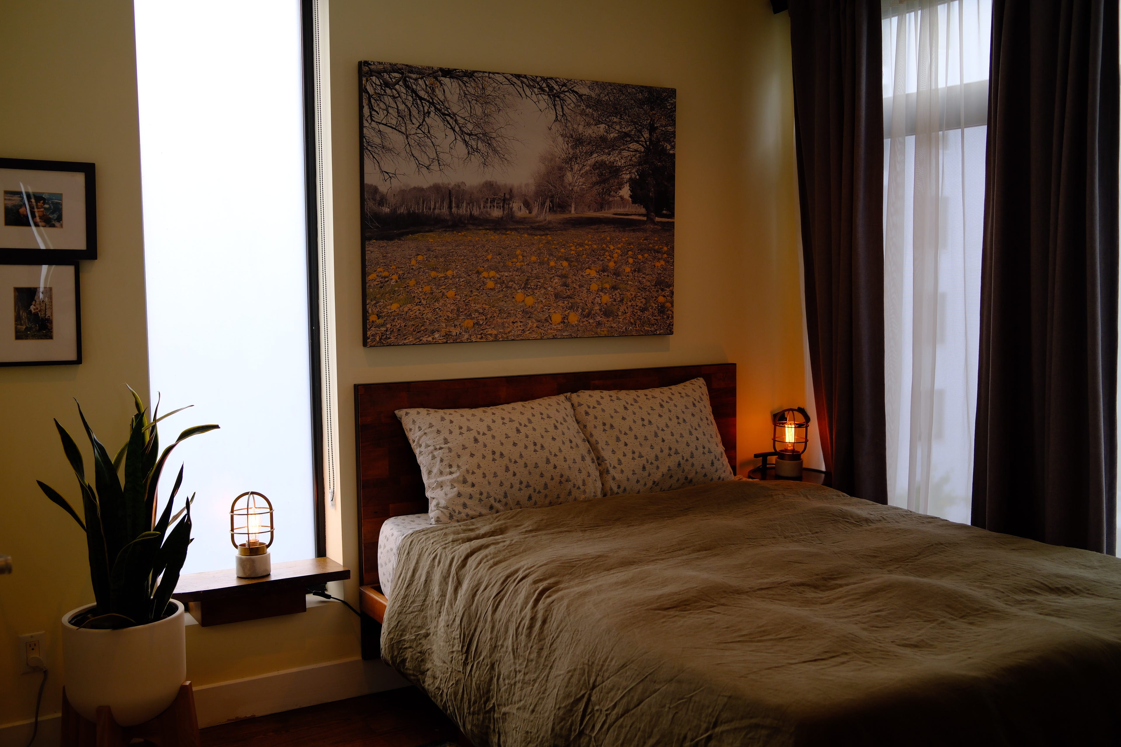The bedroom of Kavitta Ghai's Airbnb is pictured.