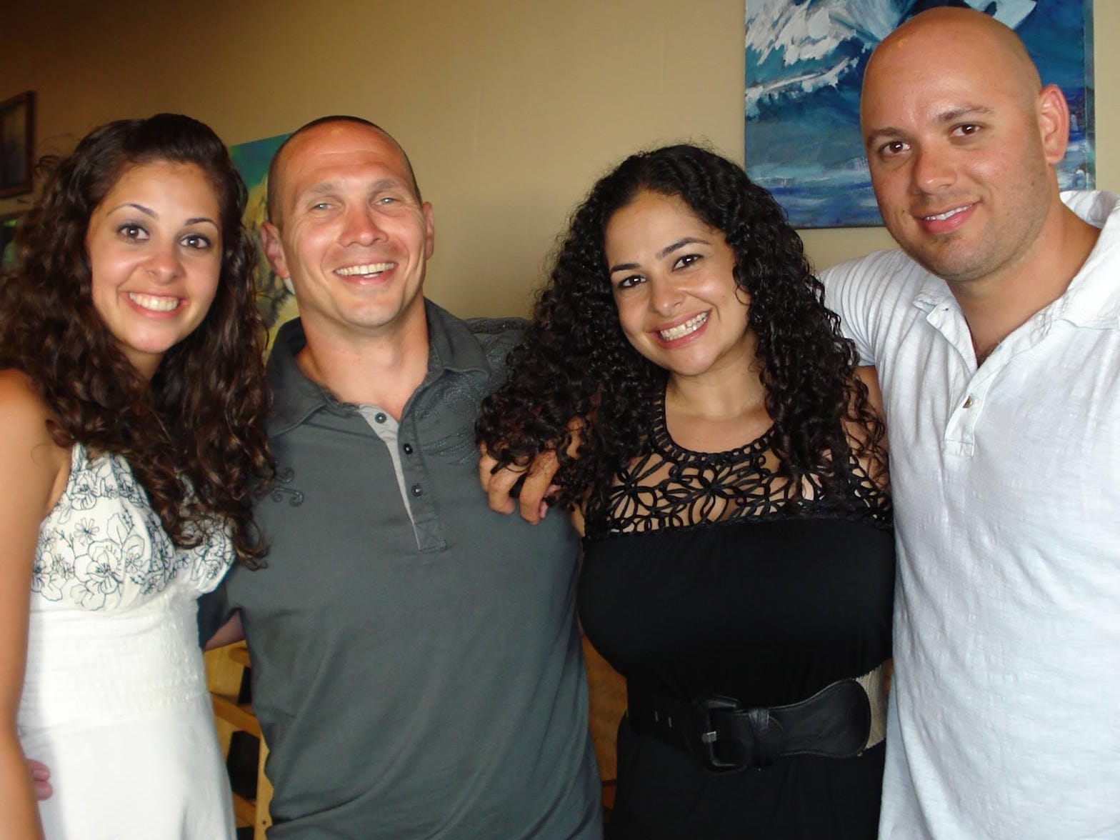 The author poses with her sister, her boyfriend, and Mike.