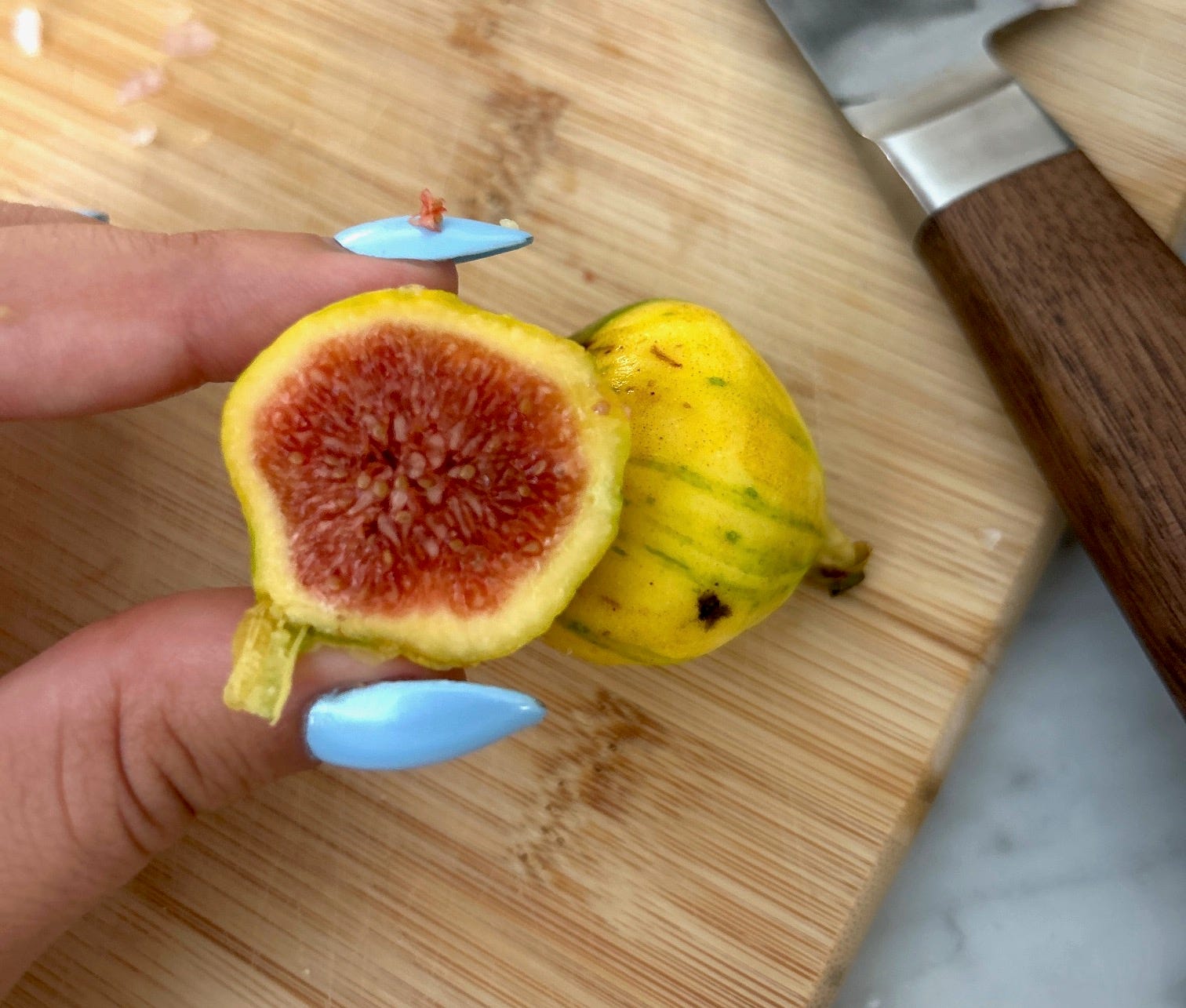A sliced fig