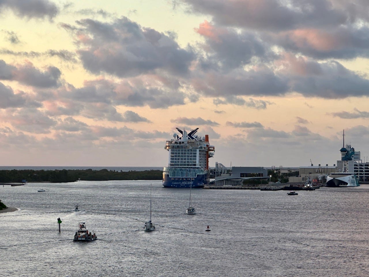 Boat in water during sunset at Fort Lauderdale