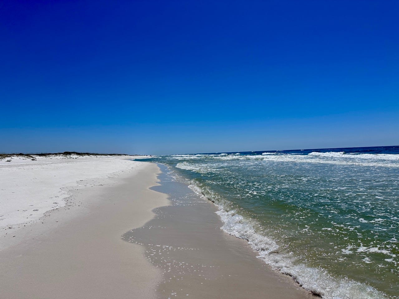 Empty water and sand at Panama City Beach