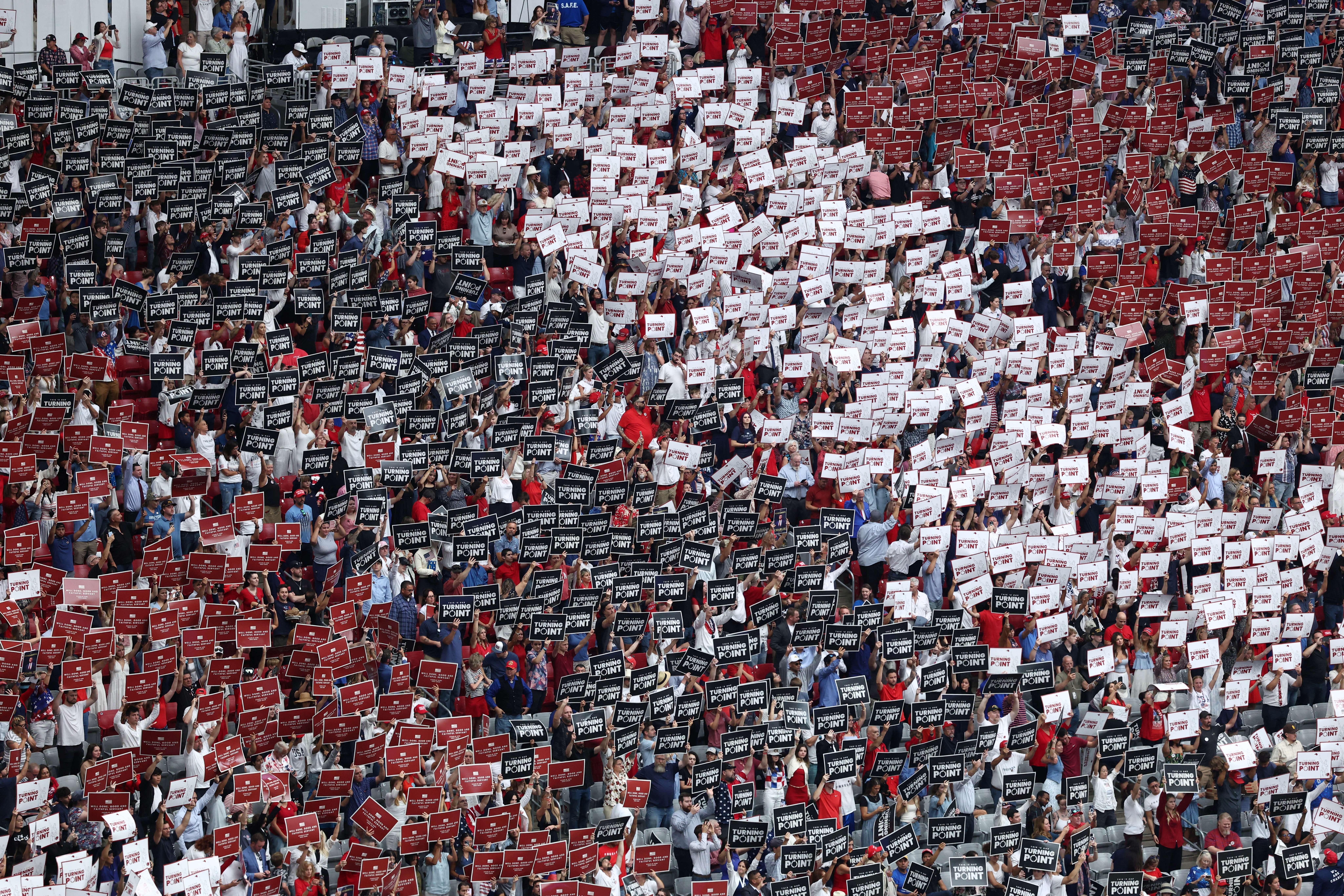 Charlie Kirk's memorial service in Glendale, Arizona, on September 21, 2025.