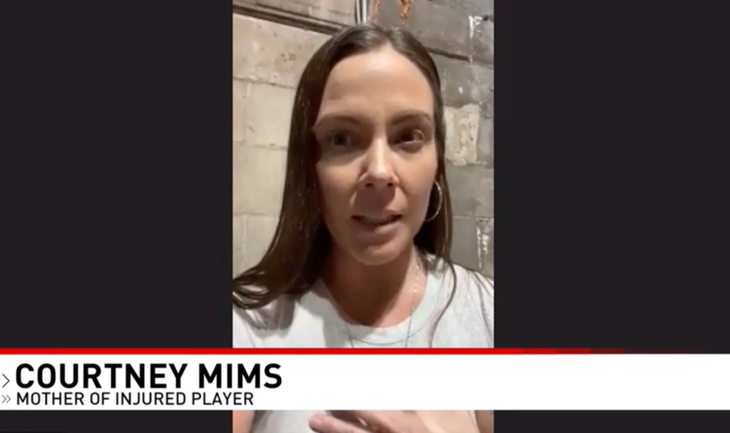 Courtney Mims, mother of injured player.
