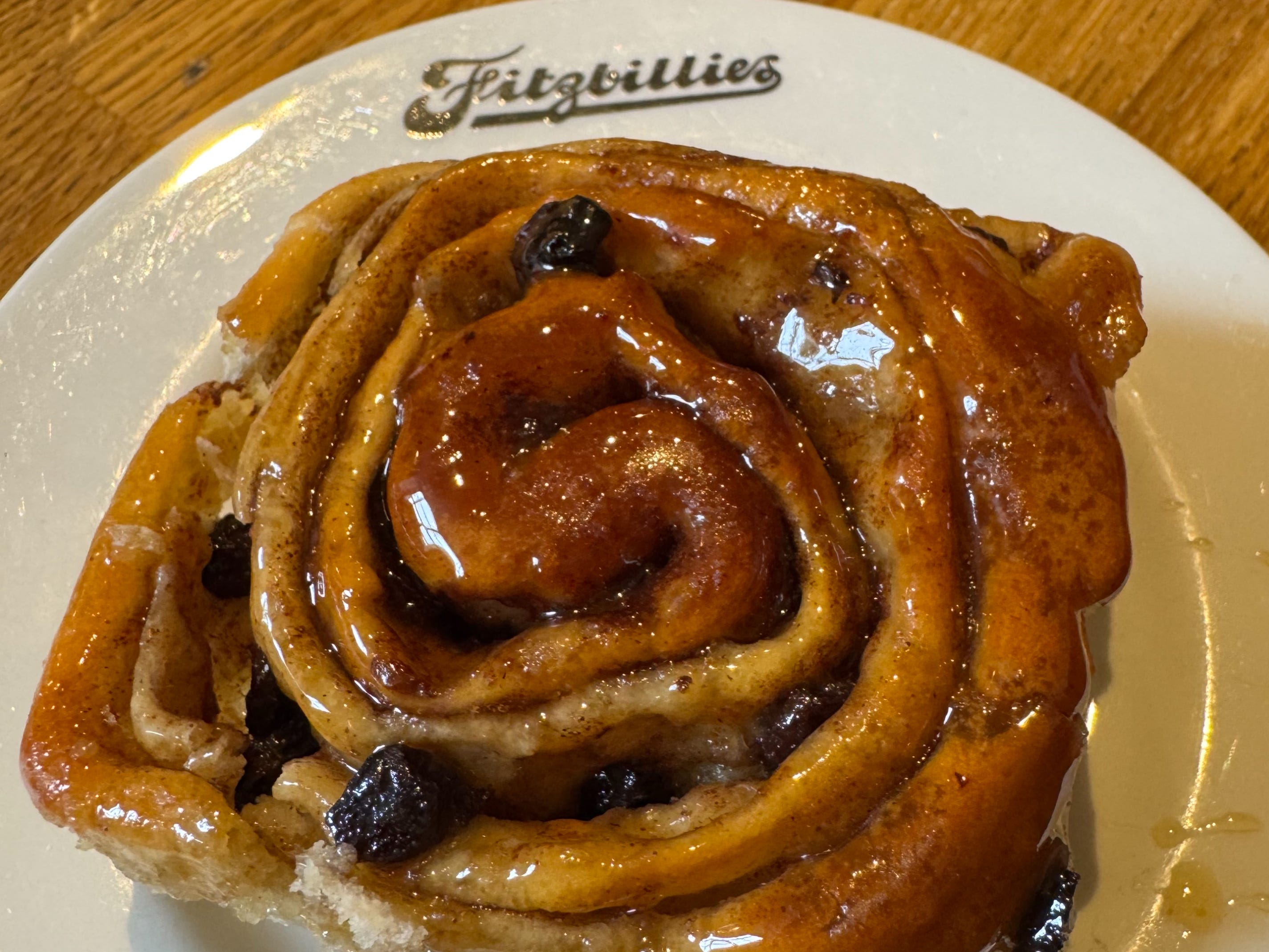 The author's Chelsea bun at Fitzbillies.