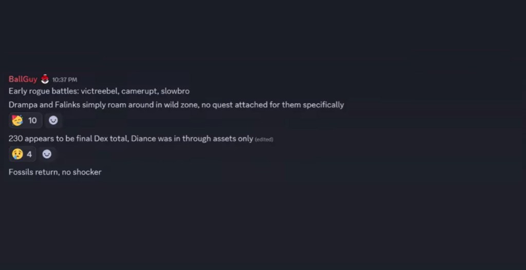 PLZA Pokédex Leak