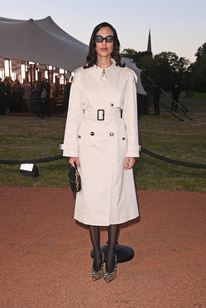 Alexa Chung attends the Burberry Summer 2026 show during London Fashion Week