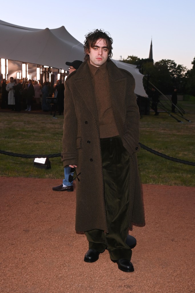 Lennon Gallagher attends the Burberry Summer 2026 show during London Fashion Week