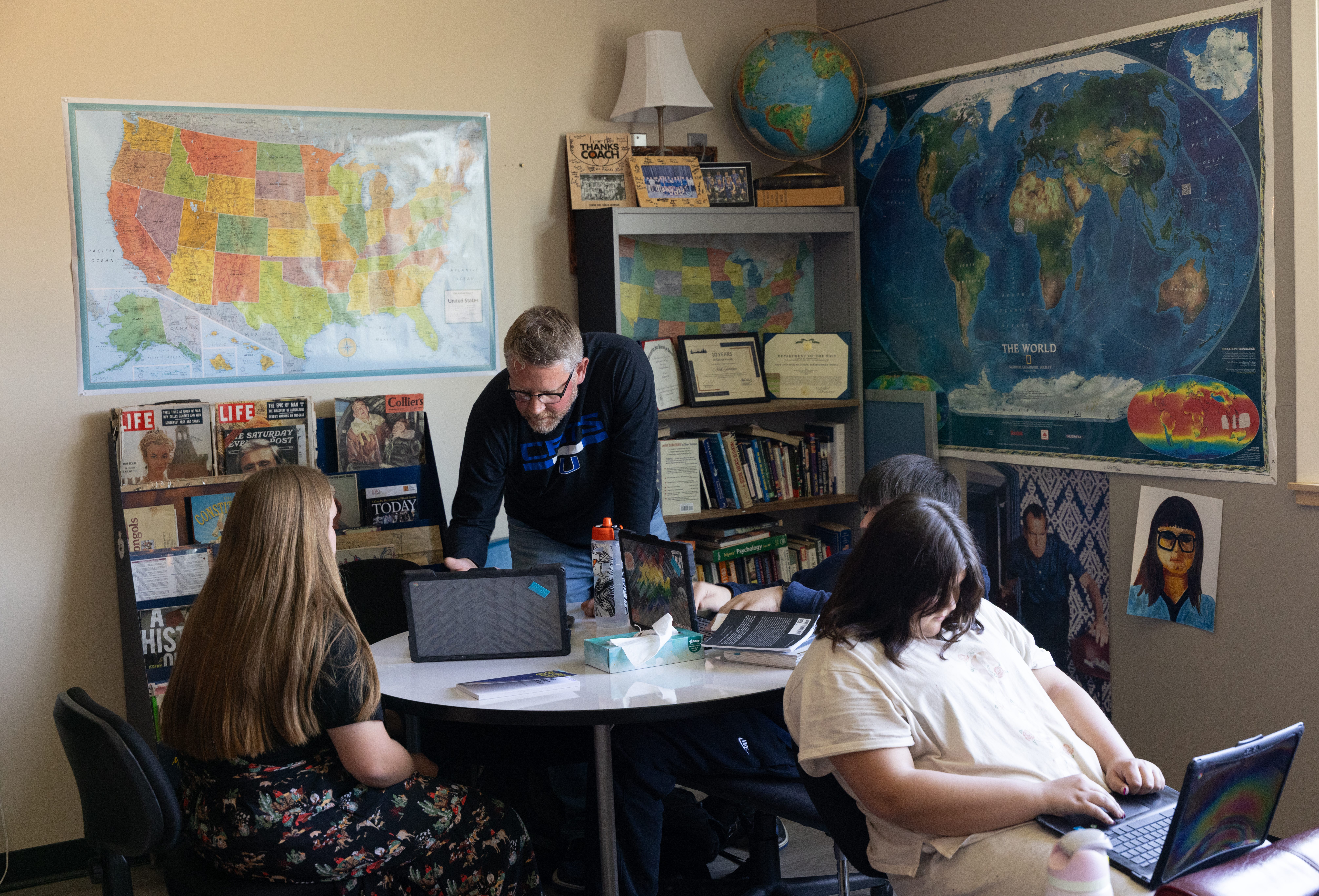 Nick Johnson teaching at Upton High School