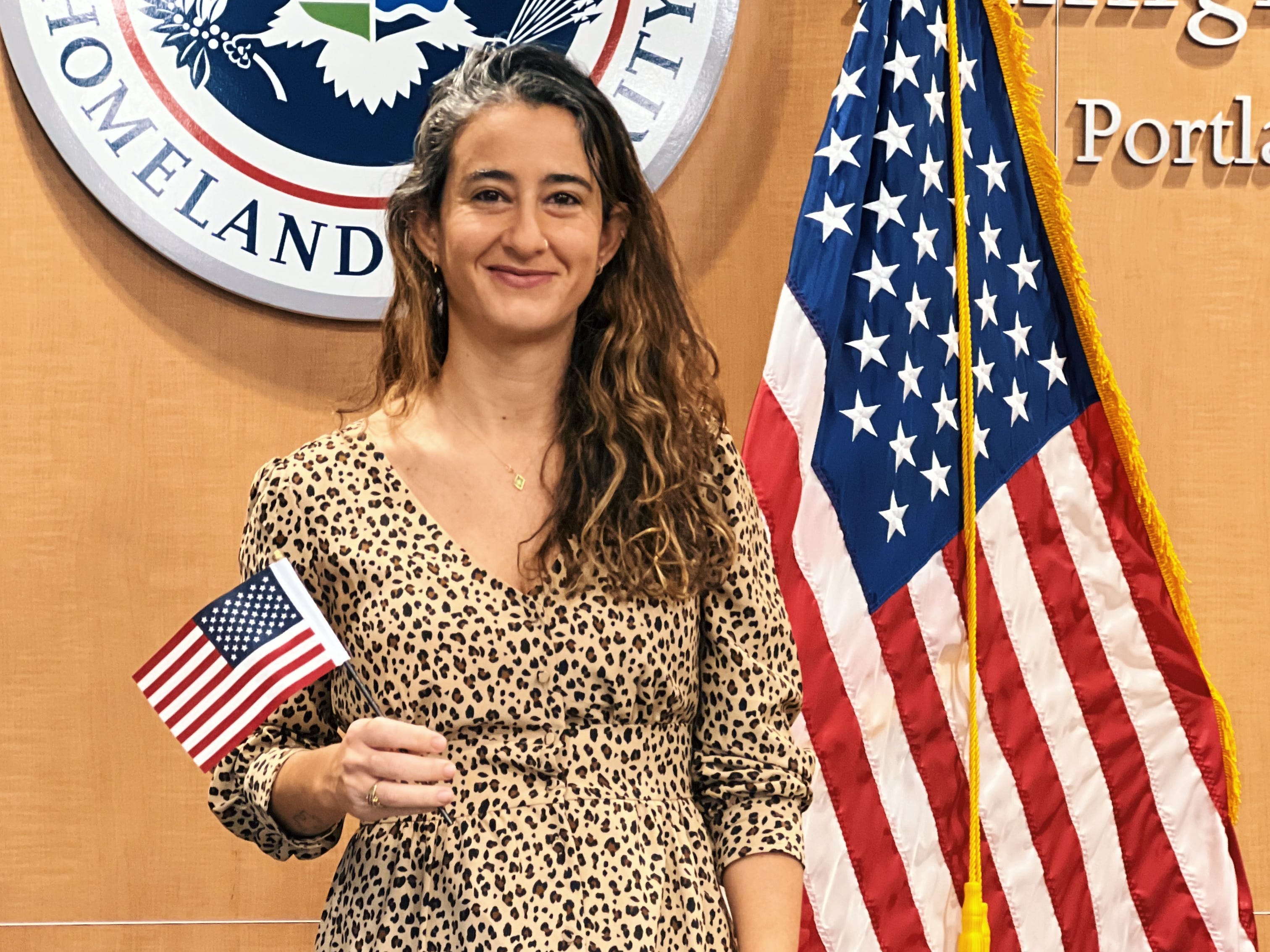 Conz Preti at her naturalization ceremony