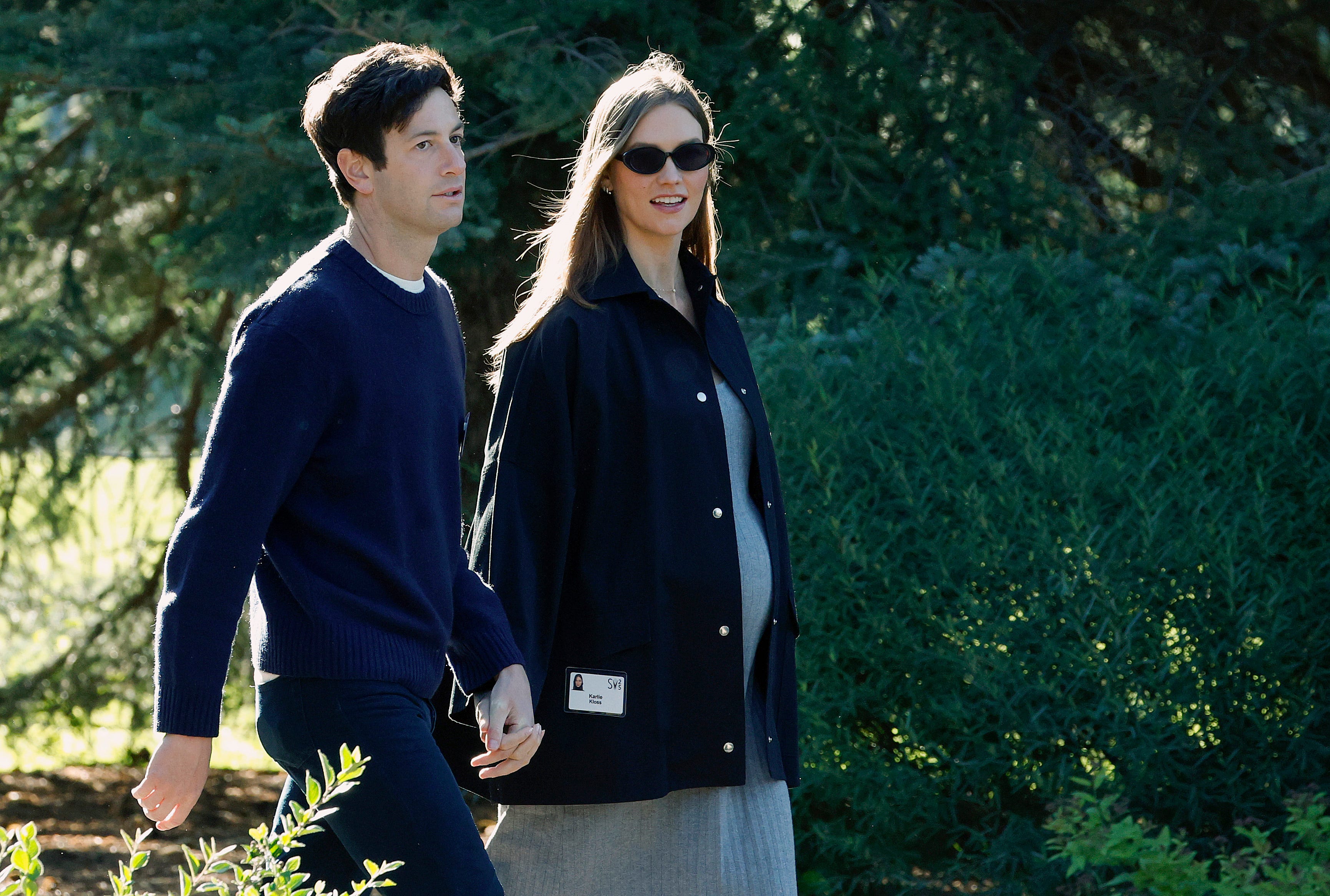 Karlie Kloss and Josh Kushner. Karlie Kloss appears pregnant.