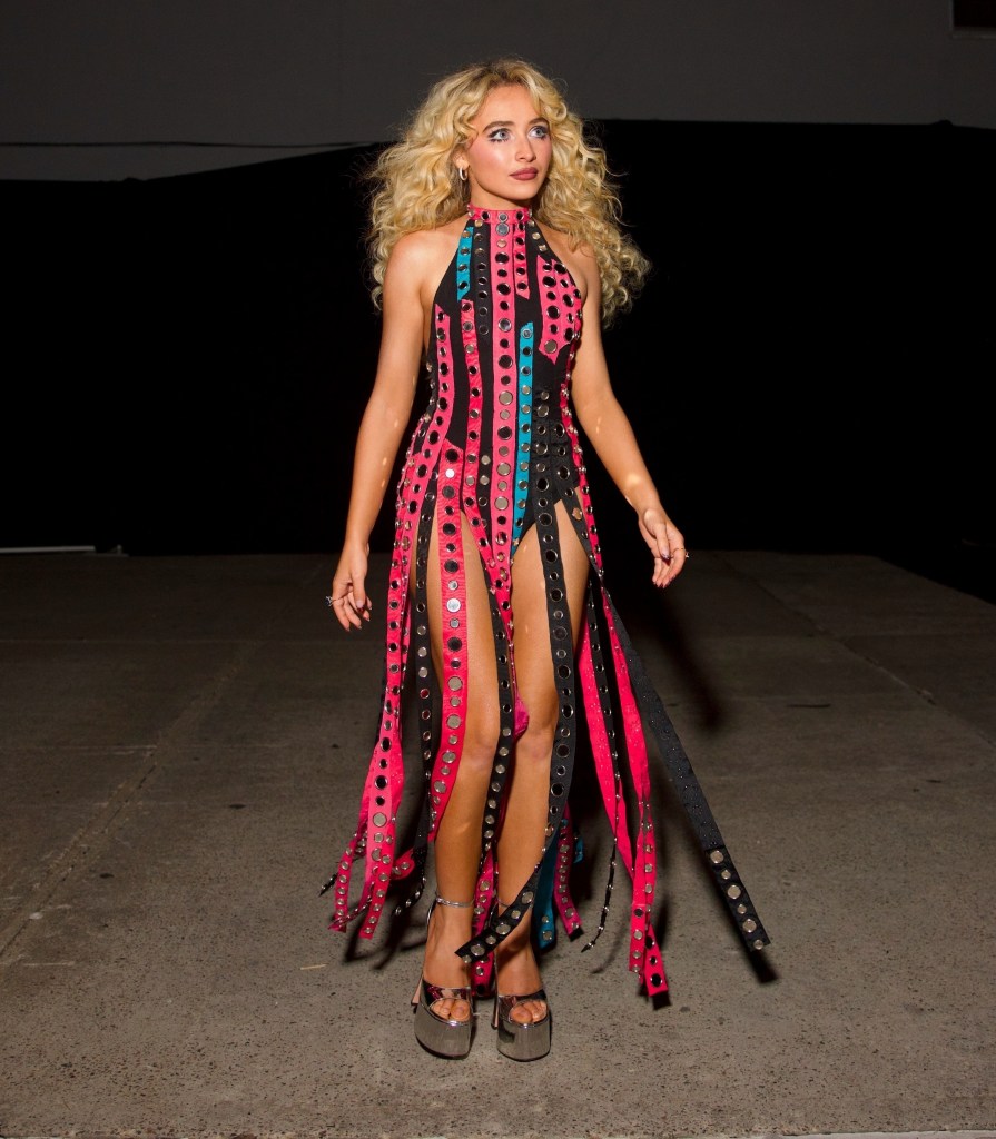 Sabrina Carpenter in vintage Bob Mackie at the VMAs 2025 afterparty.