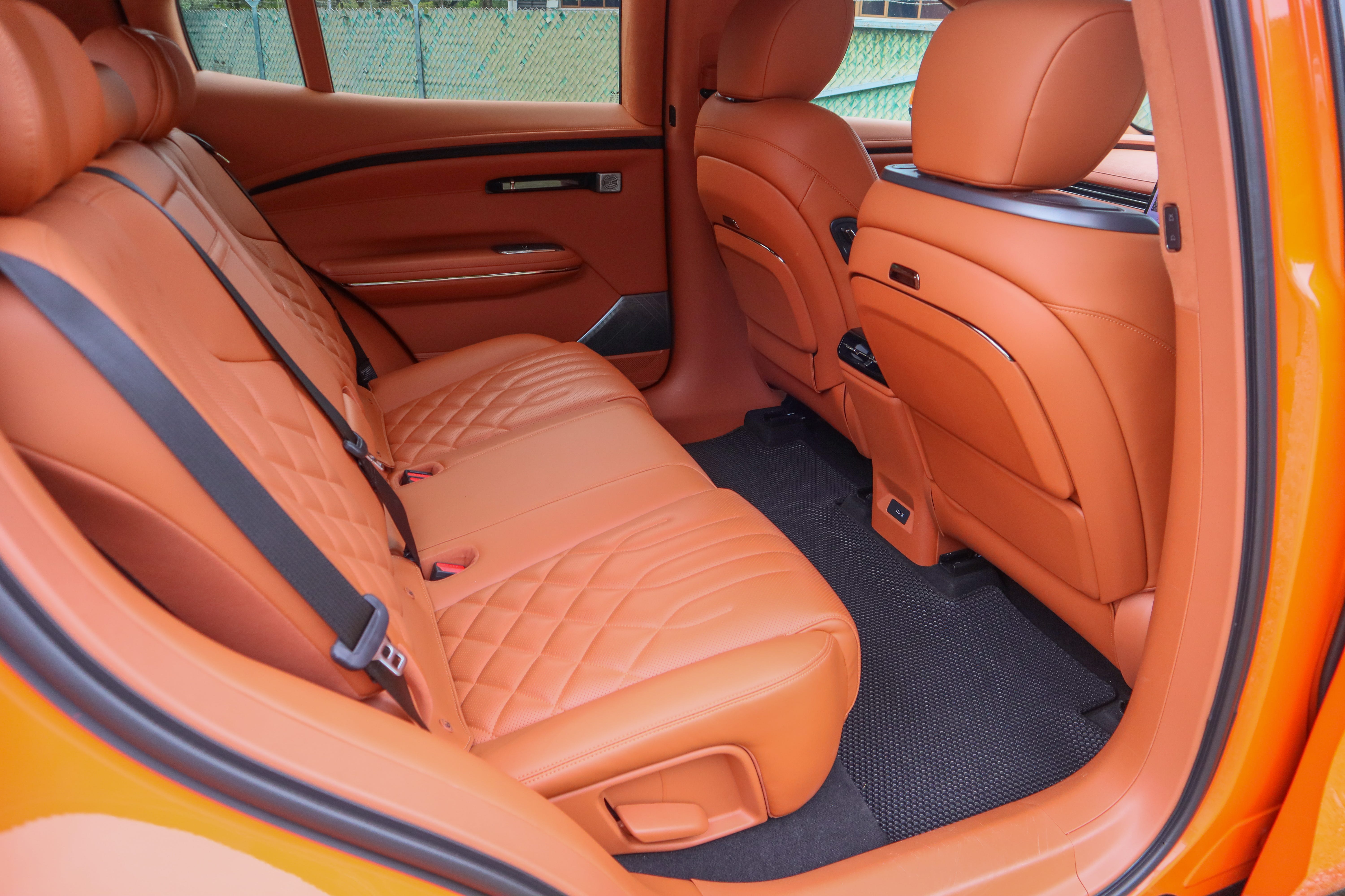 Interior of Hyptec HT with orange Napa leather.