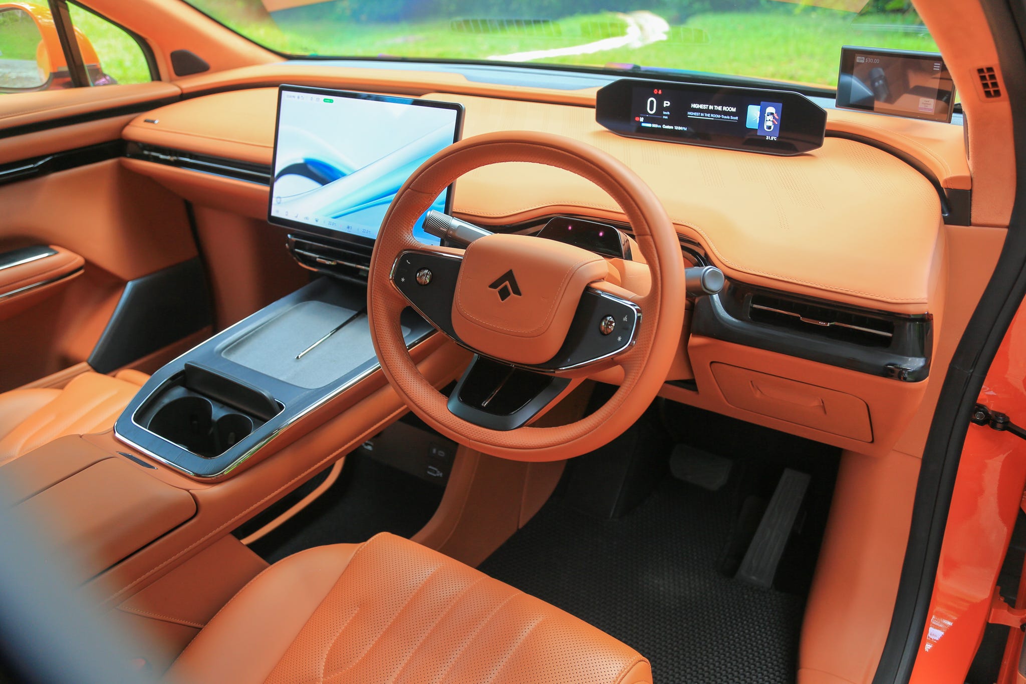 The cockpit in a Hyptec HT Chinese EV.