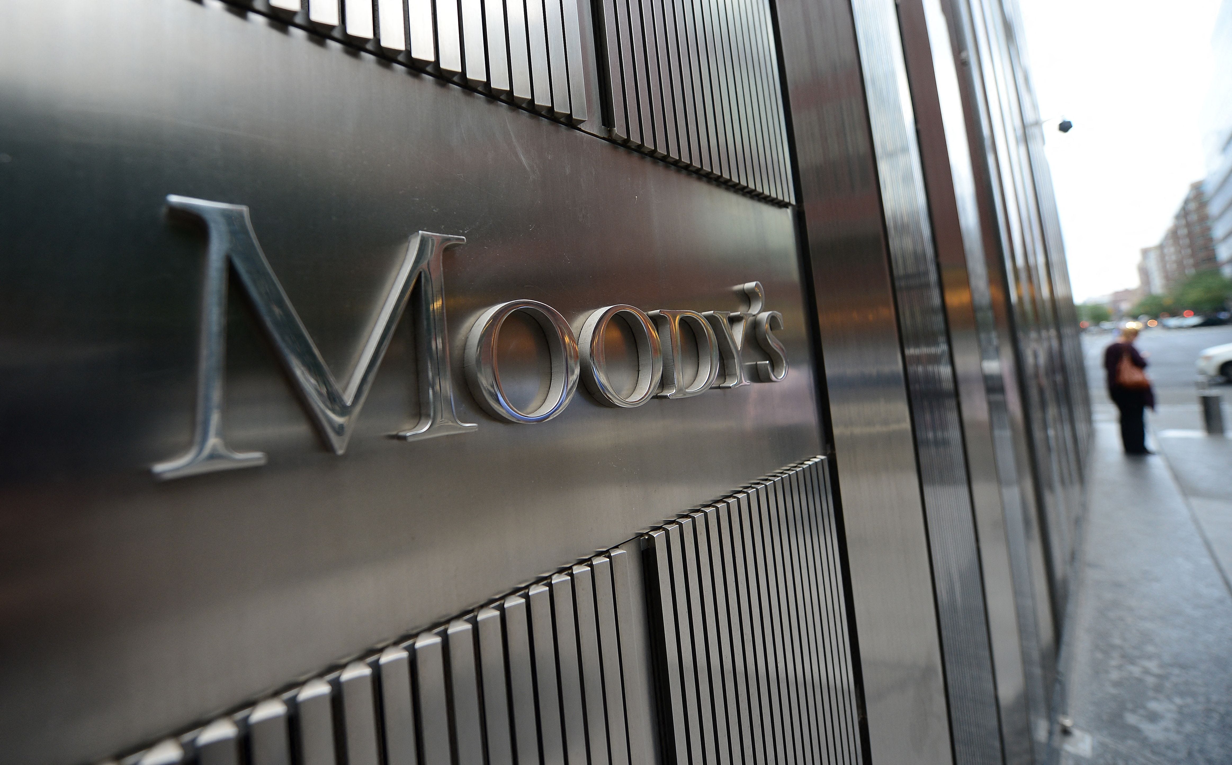 Moody's logo on the side of a building