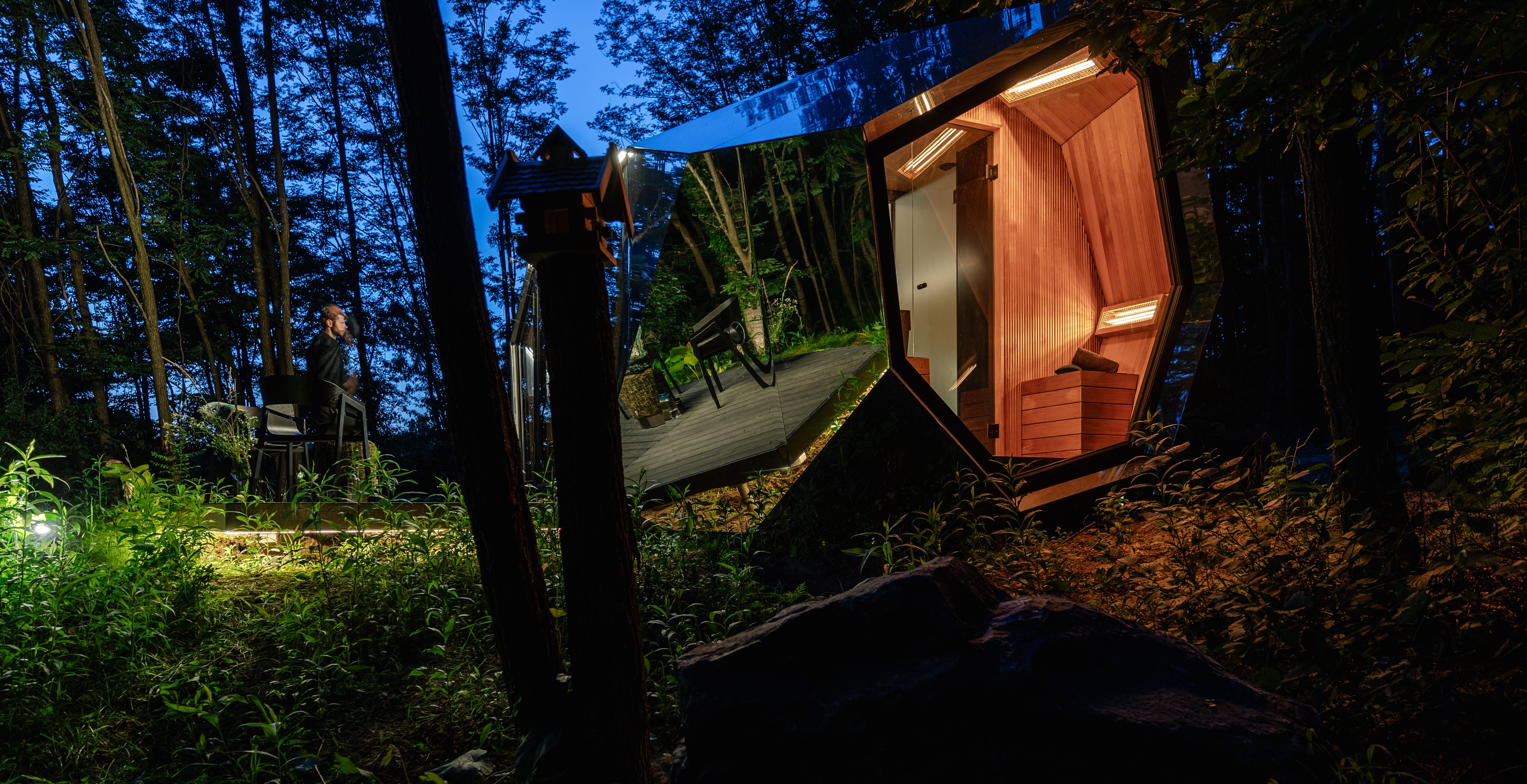 A nighttime view of the Pebl Grand.