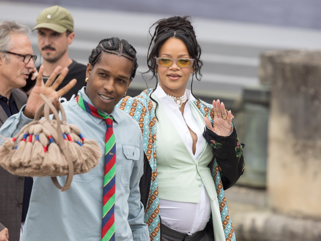 Rihanna and A$AP Rocky  at Paris Fashion Week in June 2025
