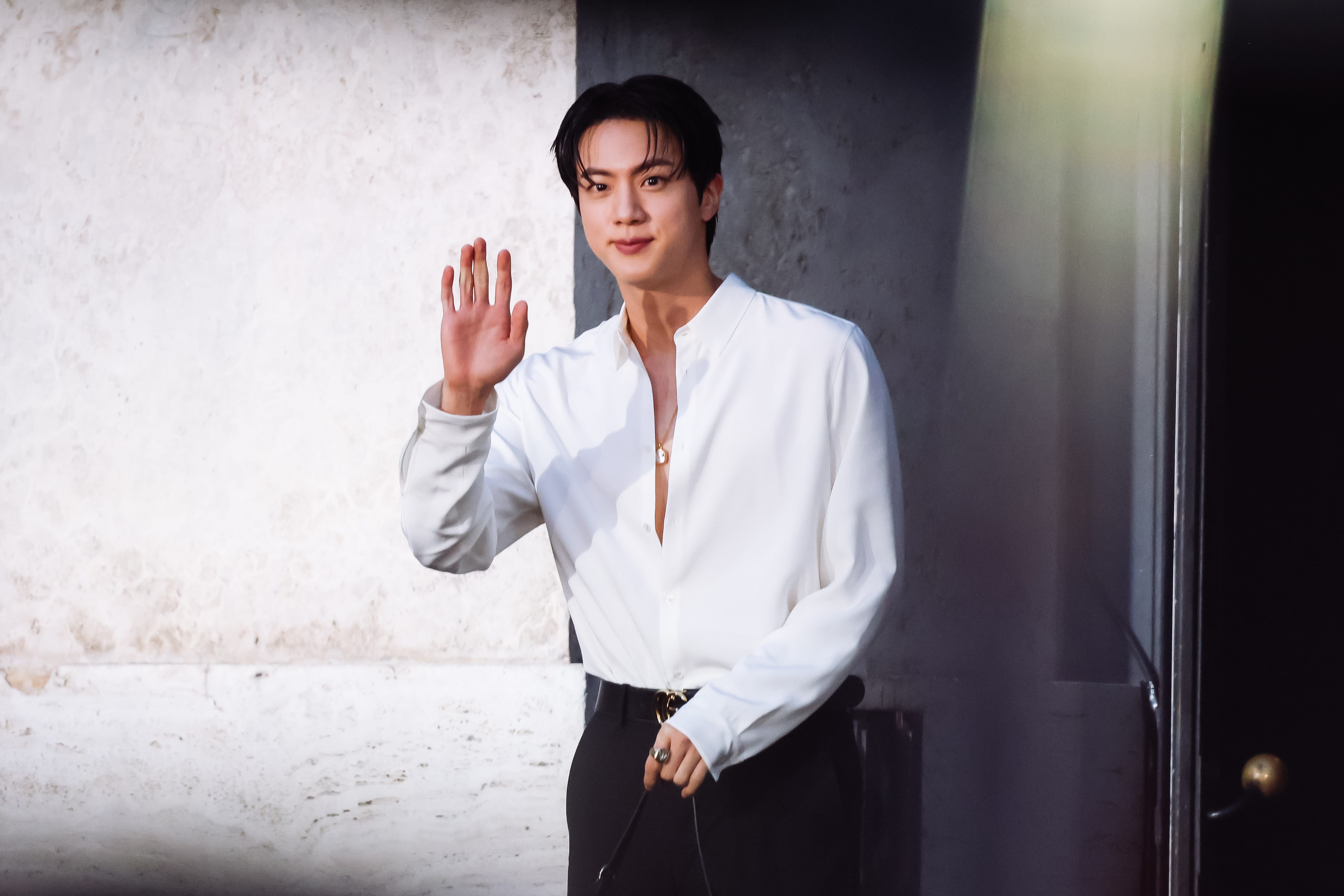 Jin from BTS at Milan Fashion Week.