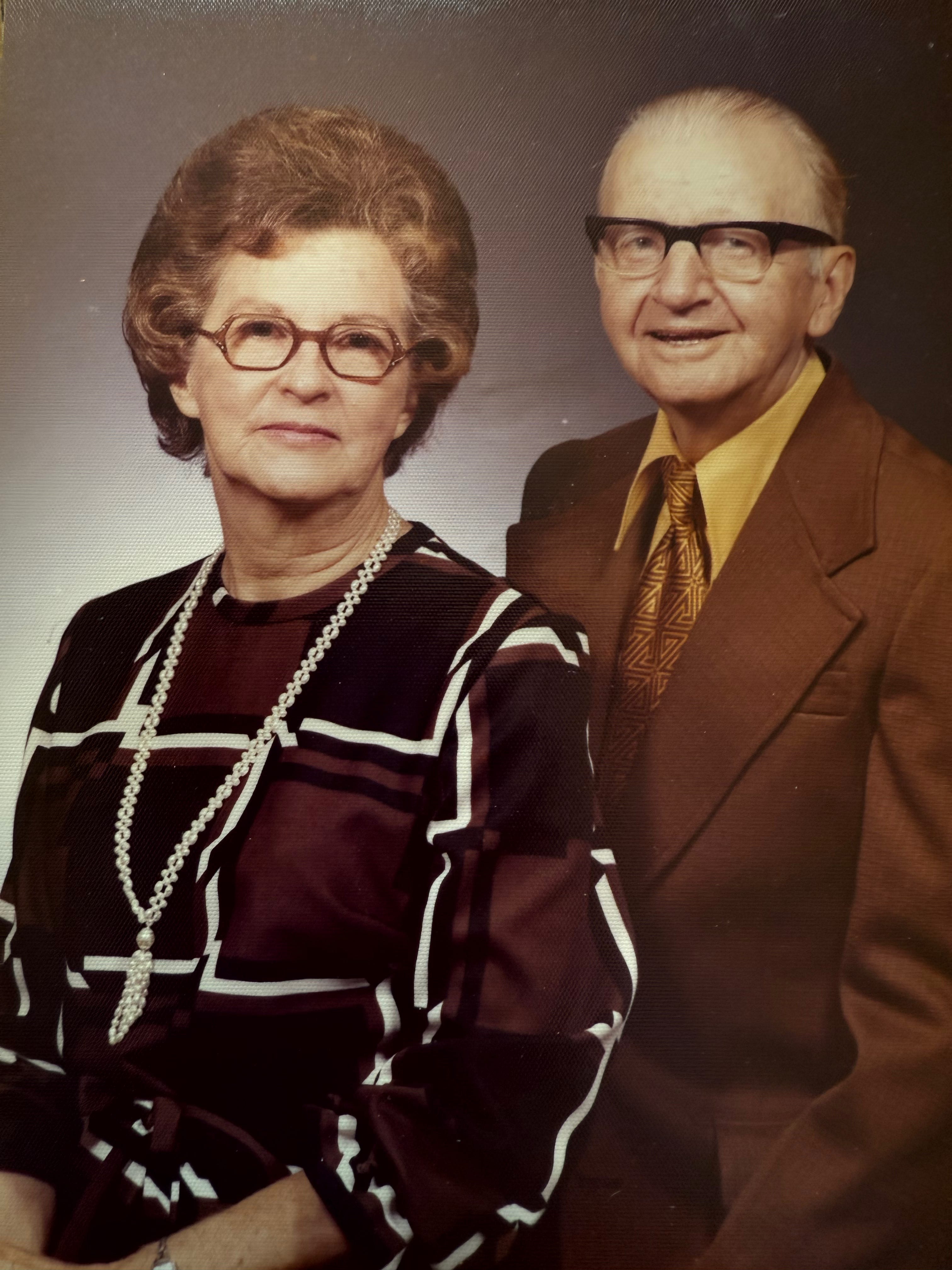 Portrait of the author's great-grandparents in the 1970s.