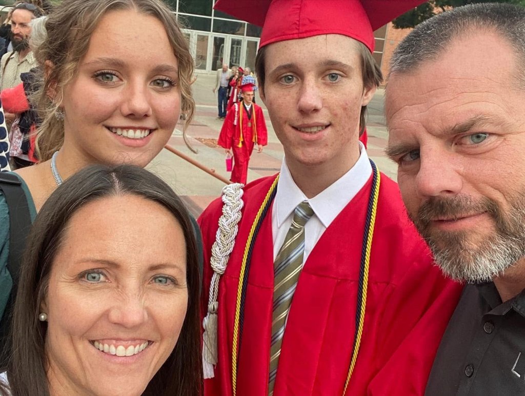 Lance Twiggs with three family members.