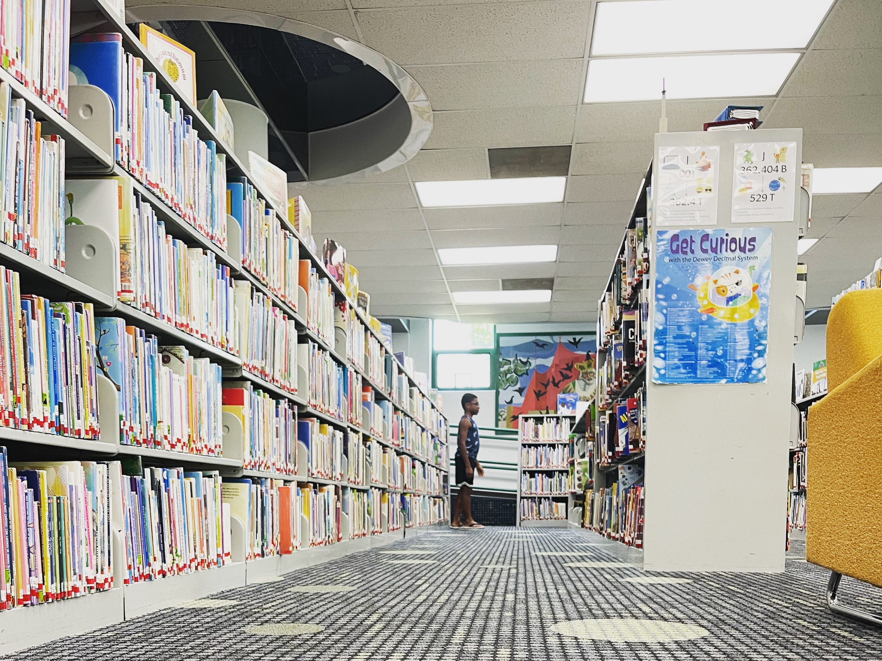 Kid at public library