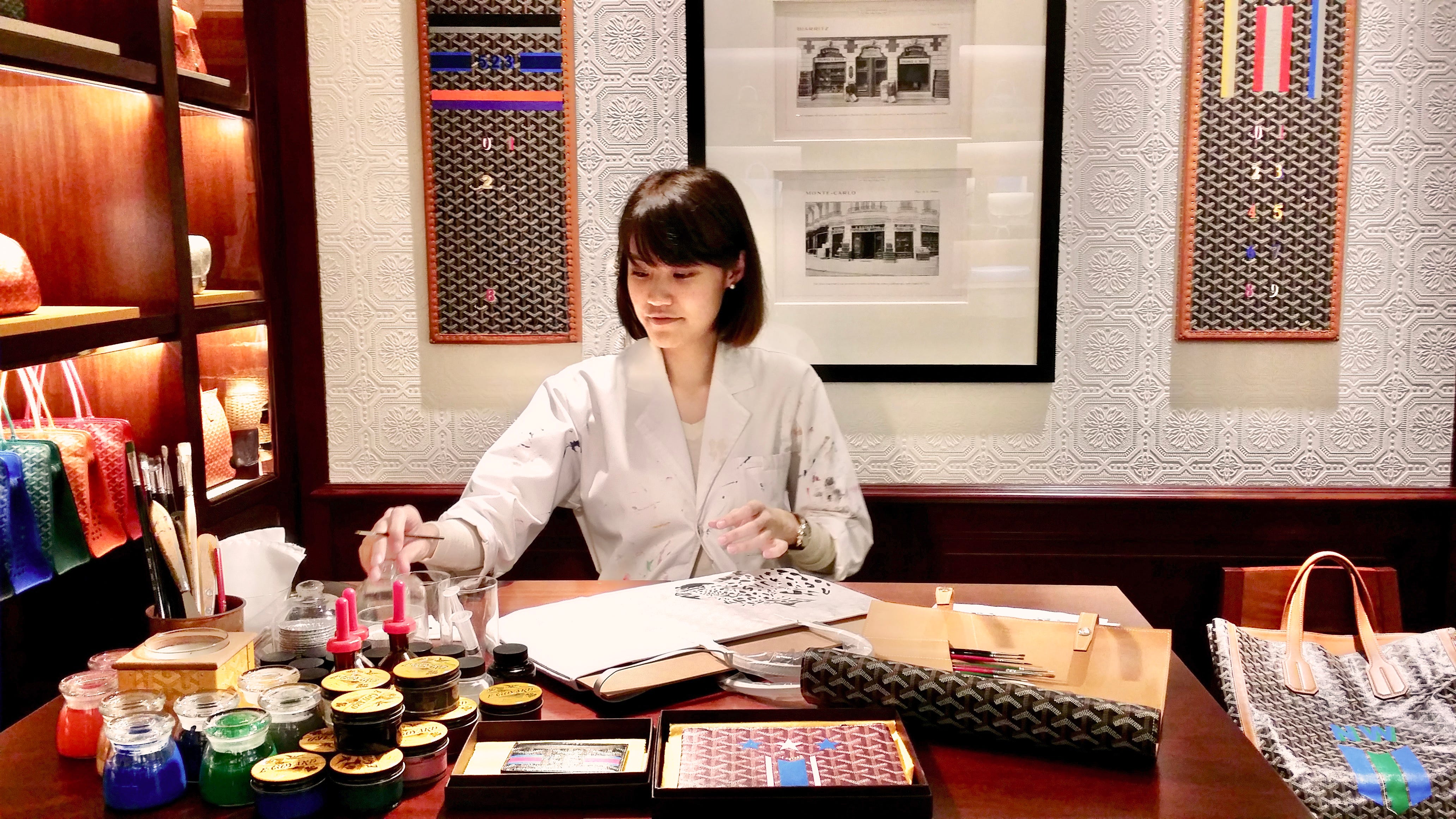 Jasline Ang when she was an artist at Goyard.