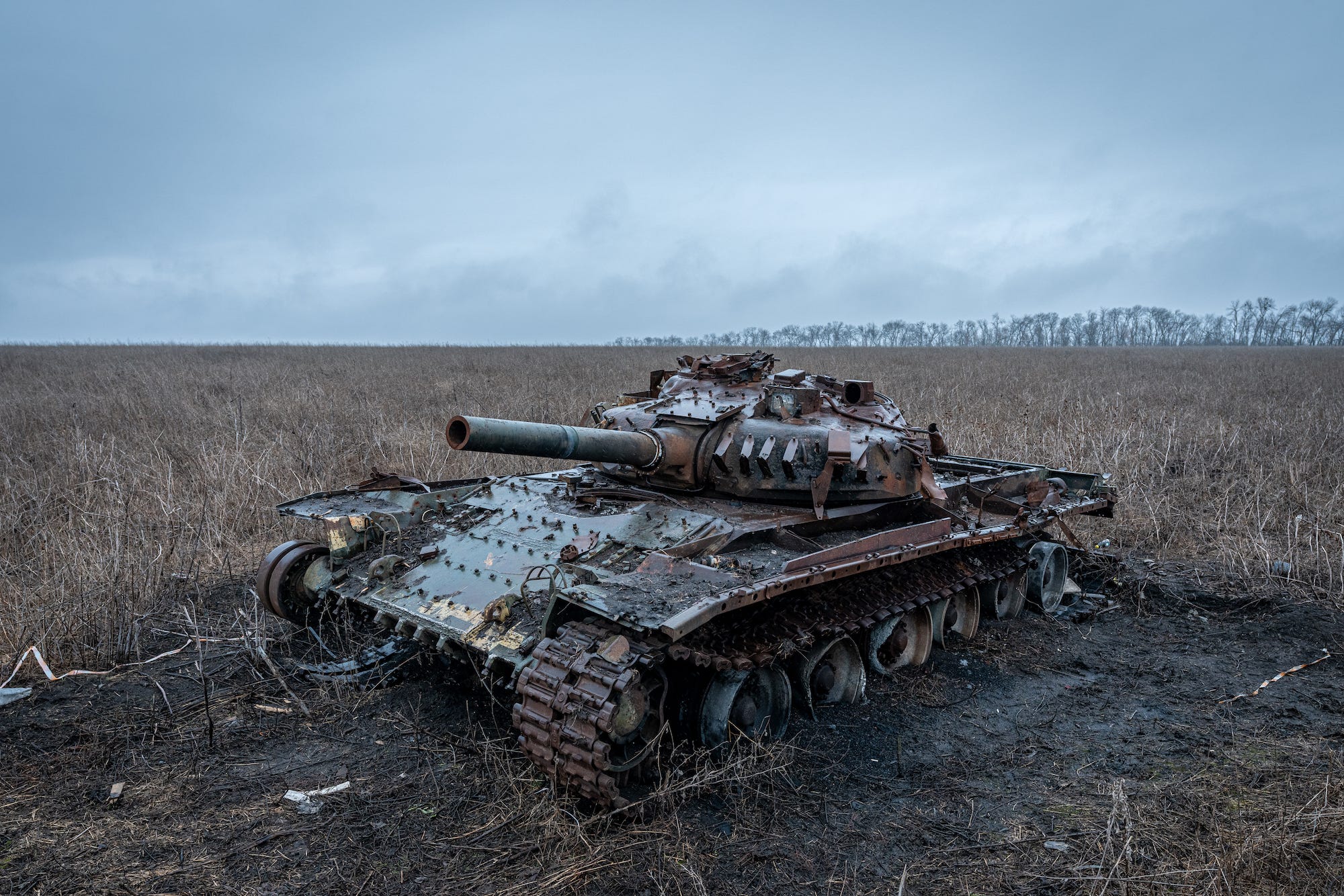 Destroyed tank