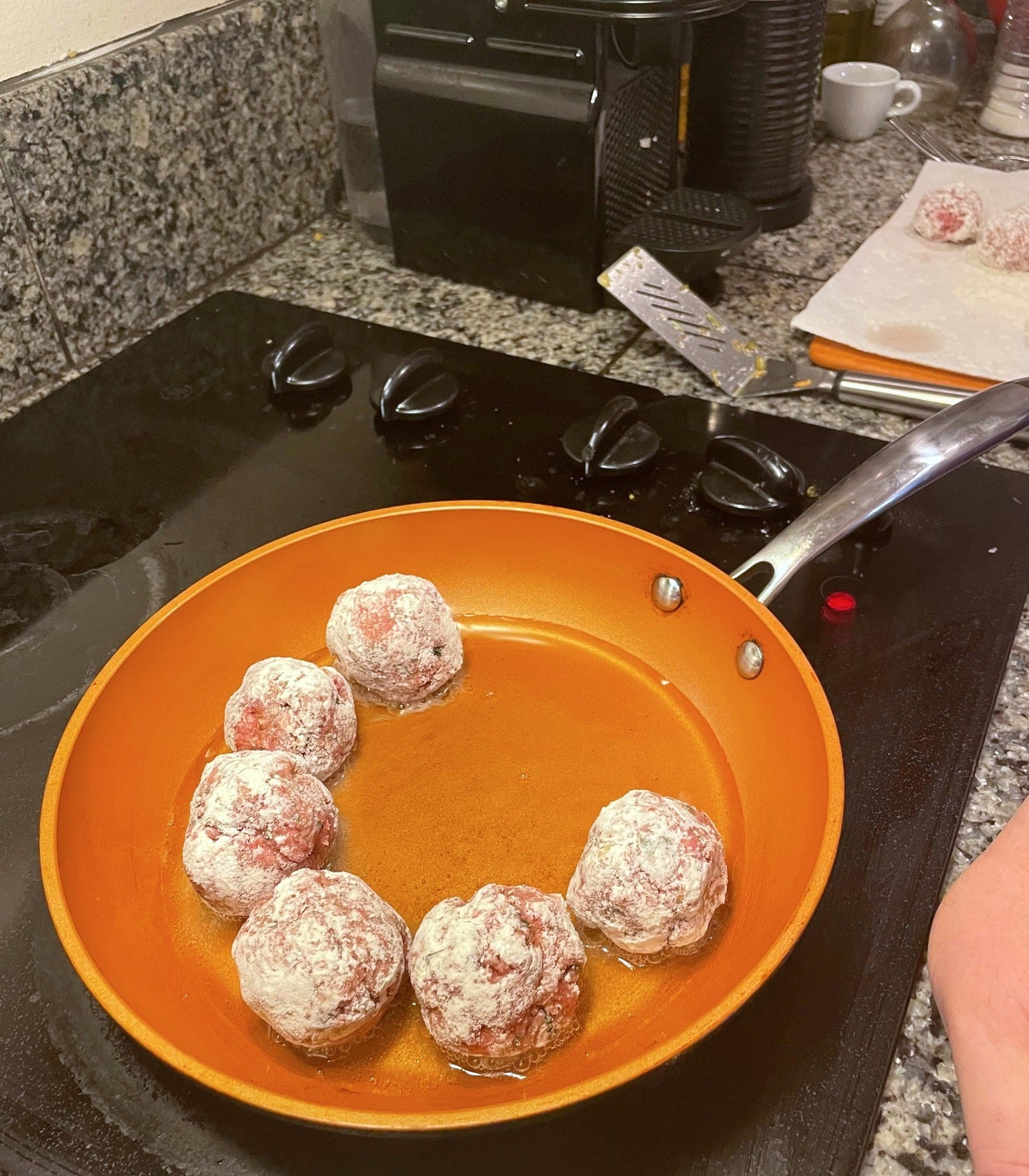 Cooking Anneta's dad's Greek meatballs