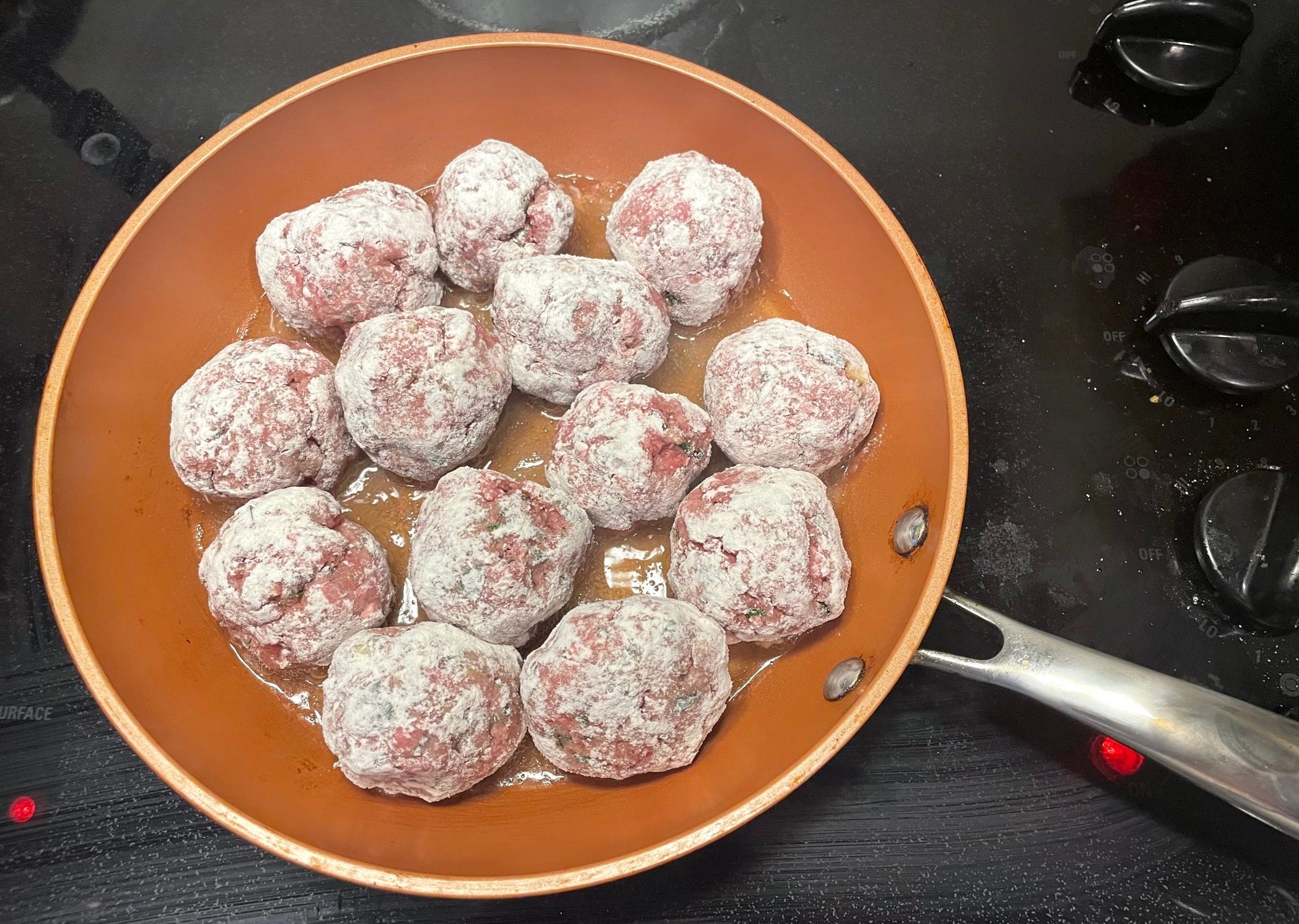 Cooking Anneta's dad's Greek meatballs