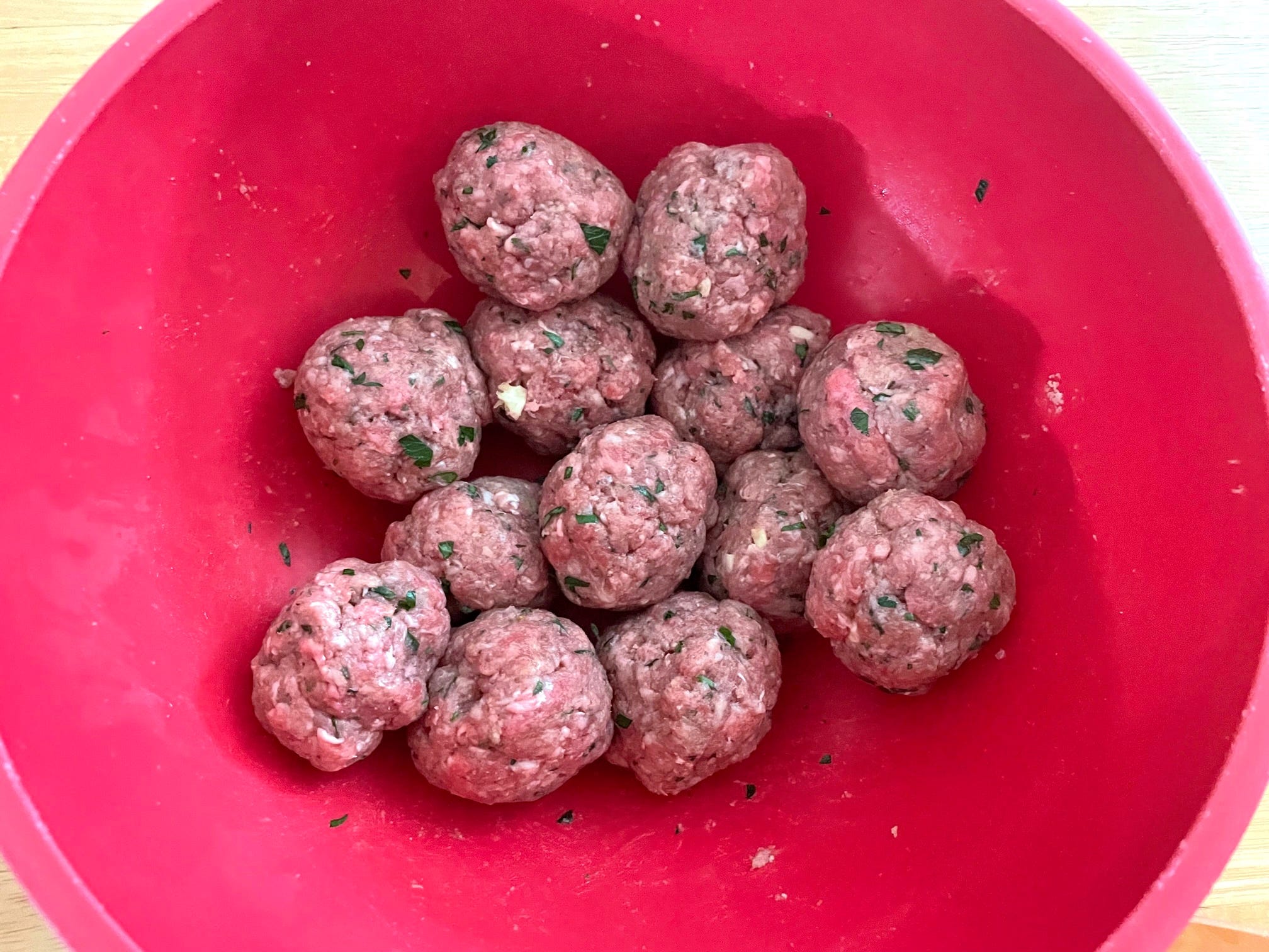 Making Anneta's dad's Greek meatballs