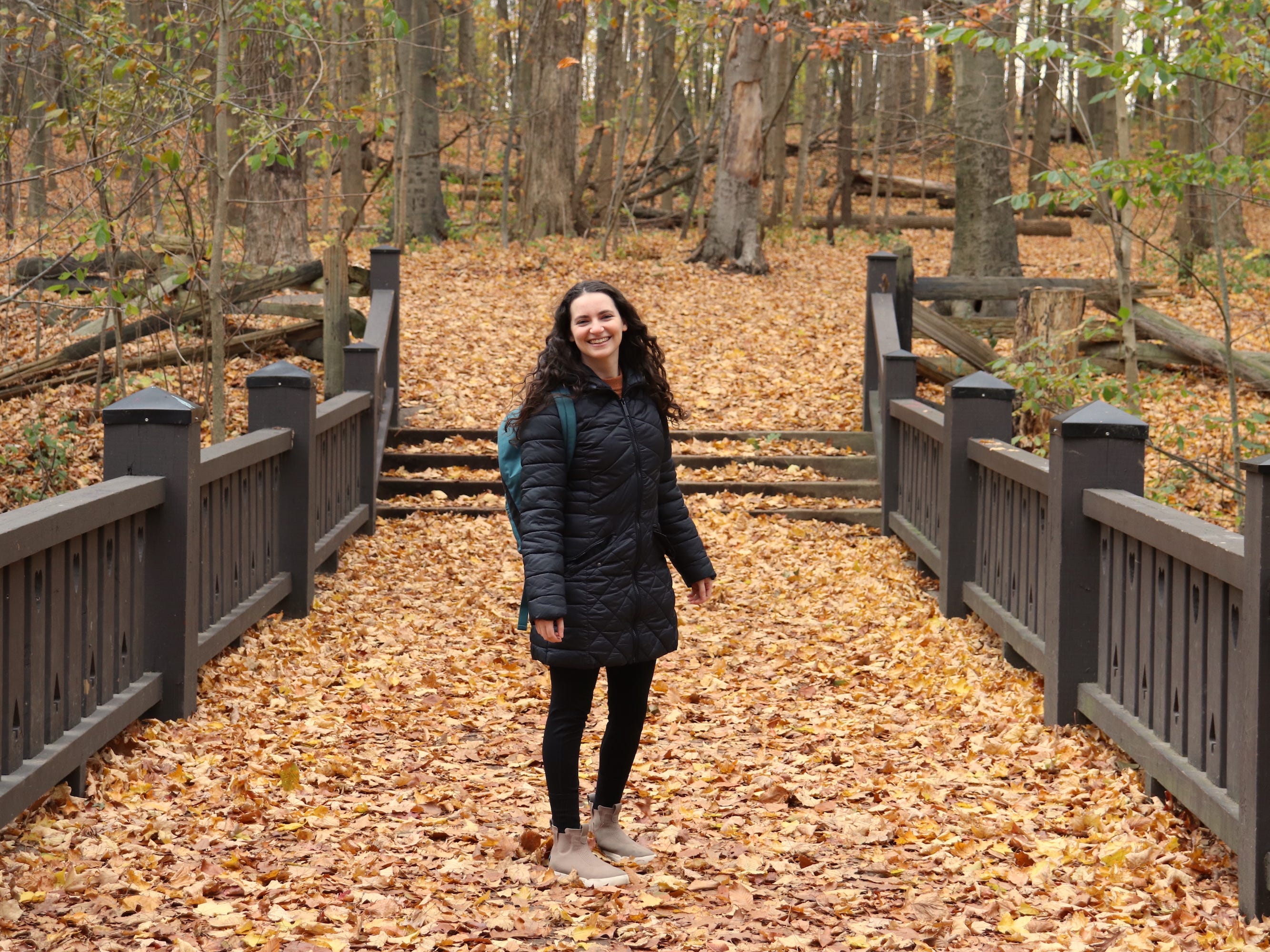 Talia Lakritz hiking the Seven Bridges Trail.