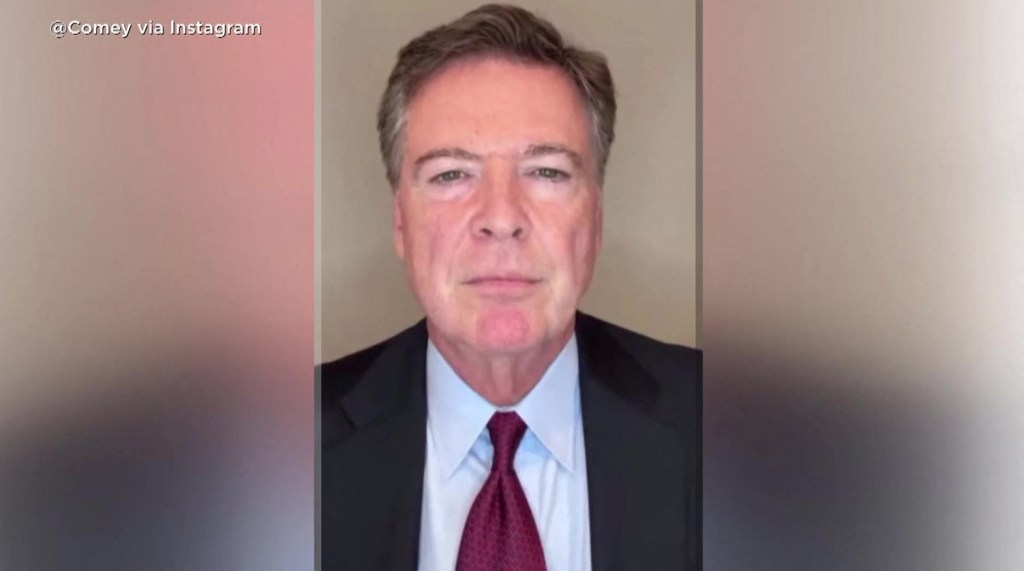 James Comey speaking in a video posted on Instagram.