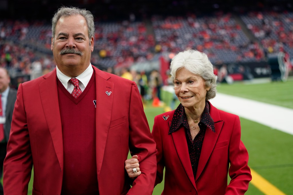 Houston Texans owner Janice McNair and her son D. Cal McNair, chairman and chief executive officer.