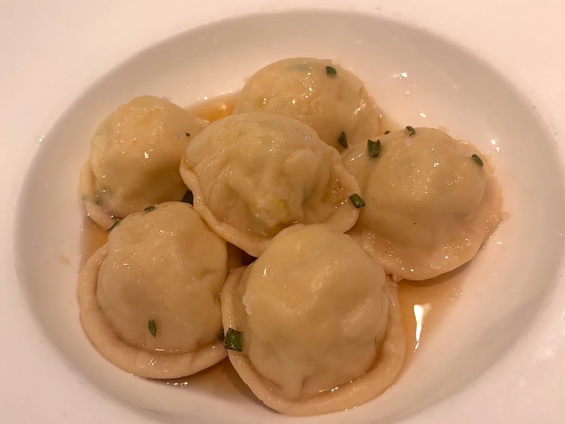Pierogies from a Martha Stewart cooking class in Las Vegas.