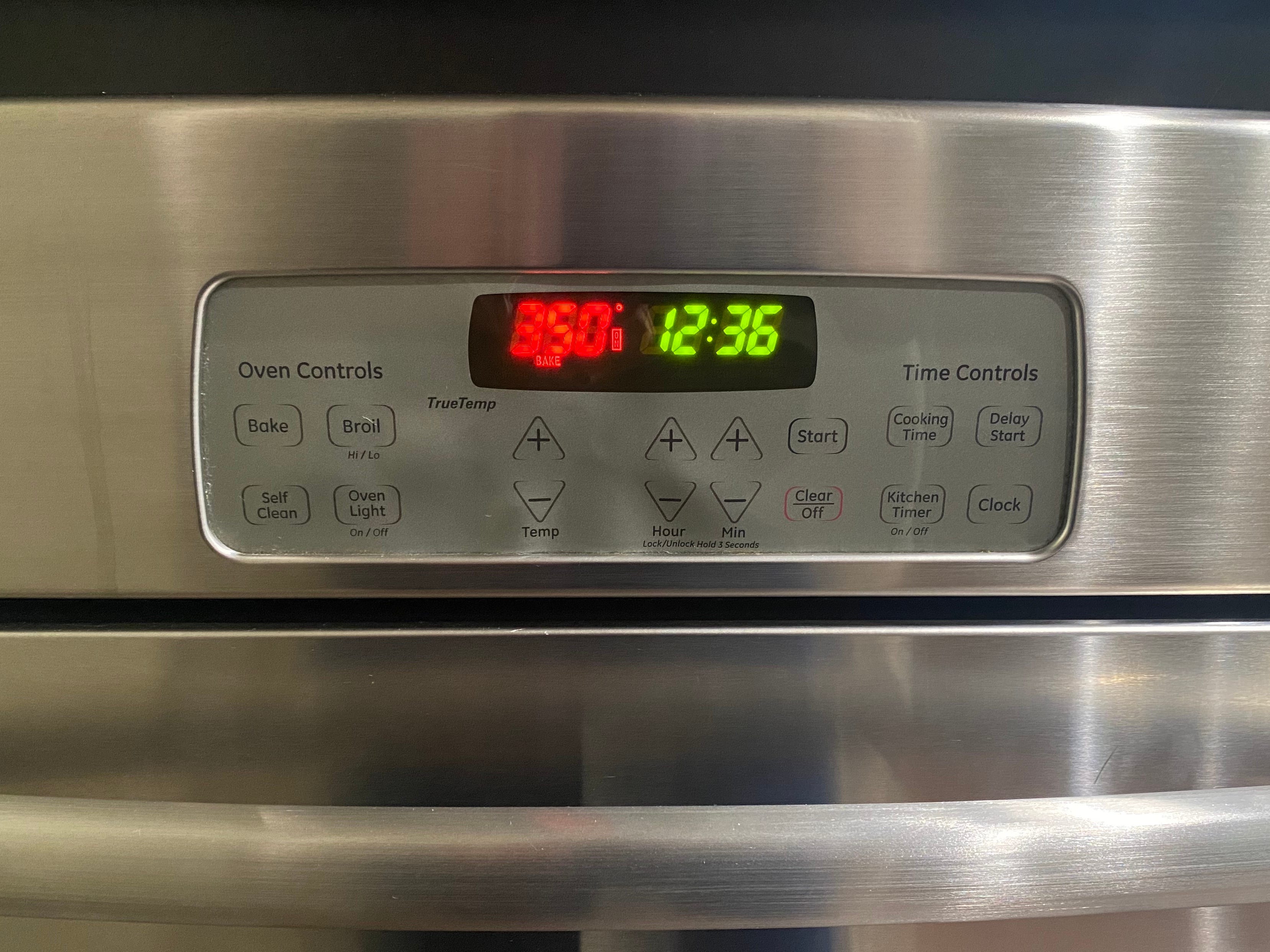 Oven set at 350 degrees Fahrenheit.