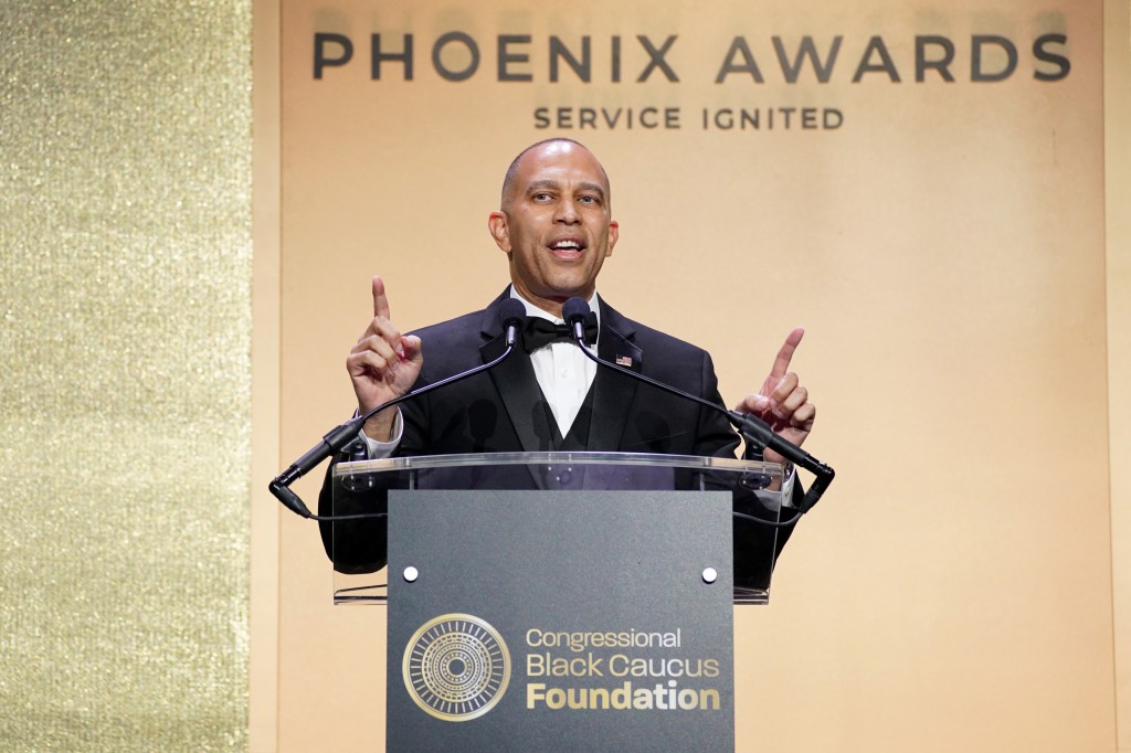 Hakeem Jeffries speaks at the Congressional Black Caucus Foundation annual Legislative Conference Phoenix Awards dinner.