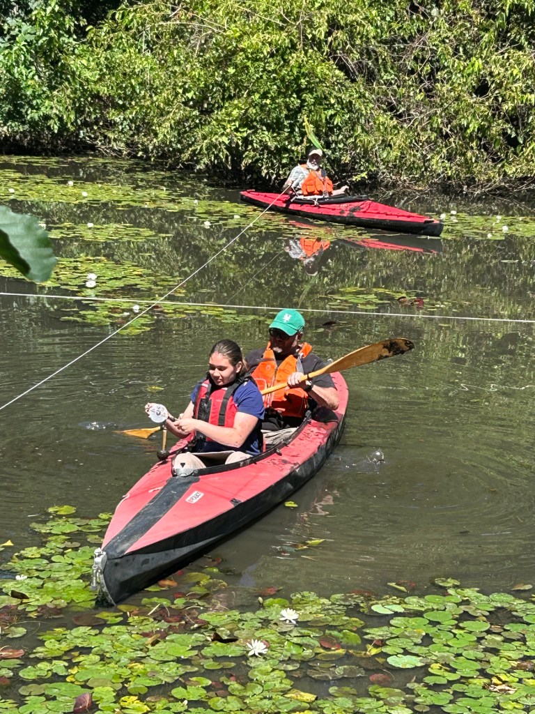 McKInney in a kayak.