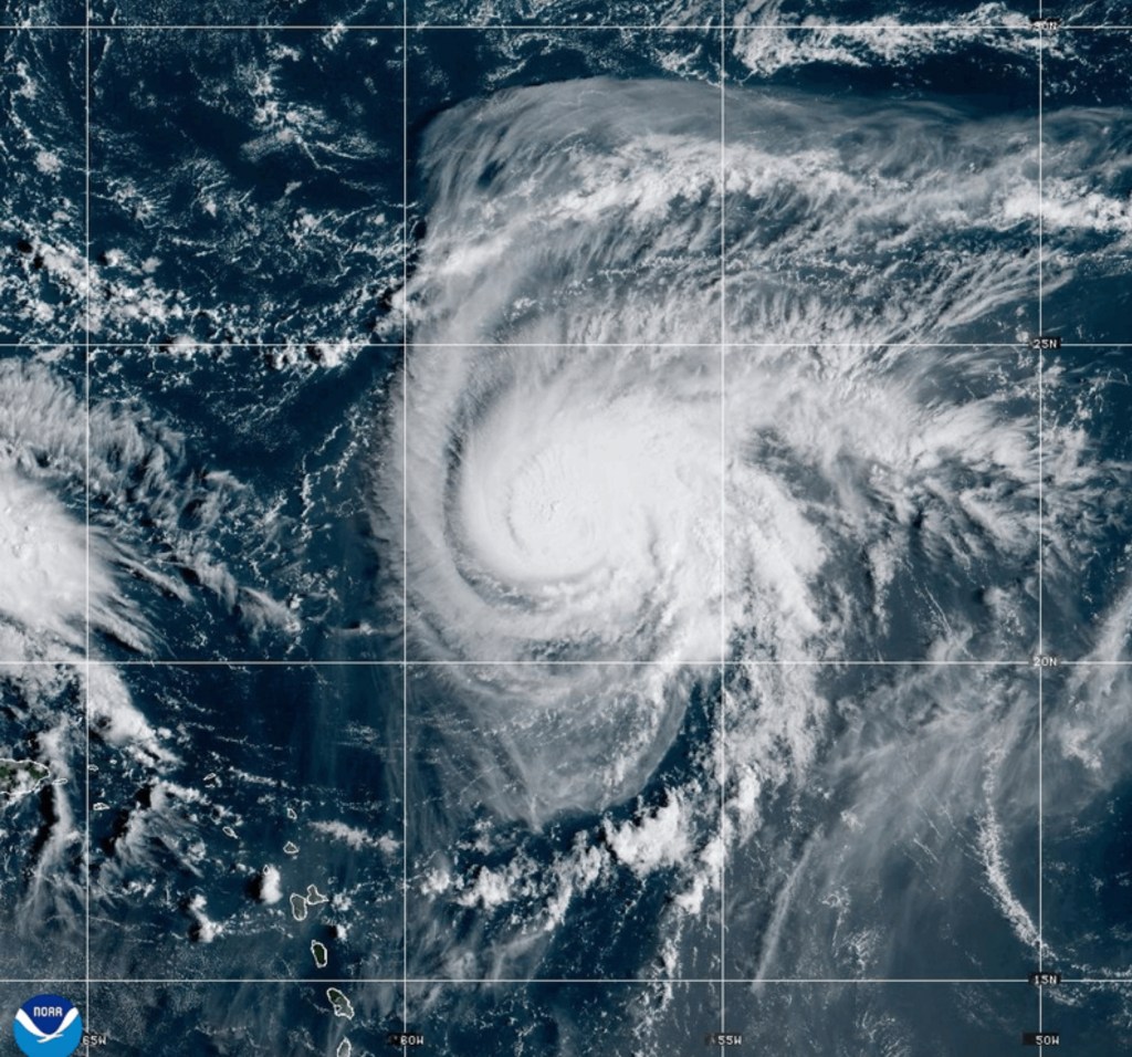 Satellite image of Hurricane Humberto.