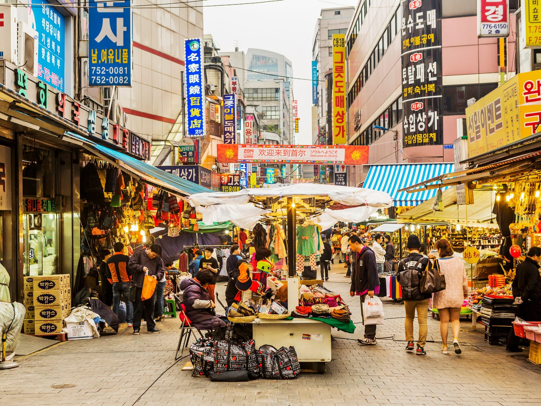 A market in Seoul.