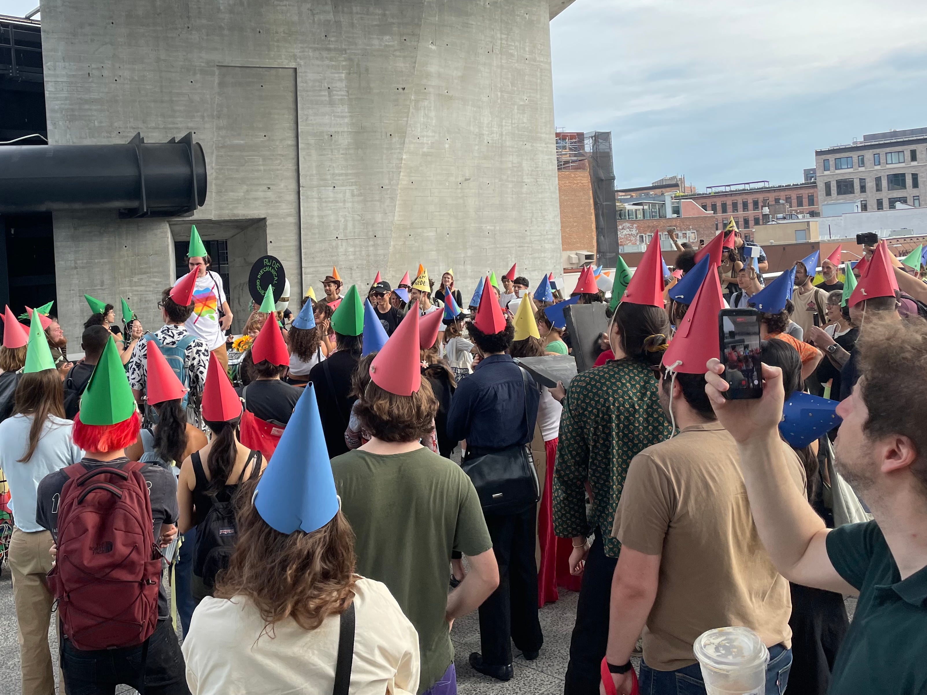 The SHITPHONE rally in New York City on September 27, 2025.