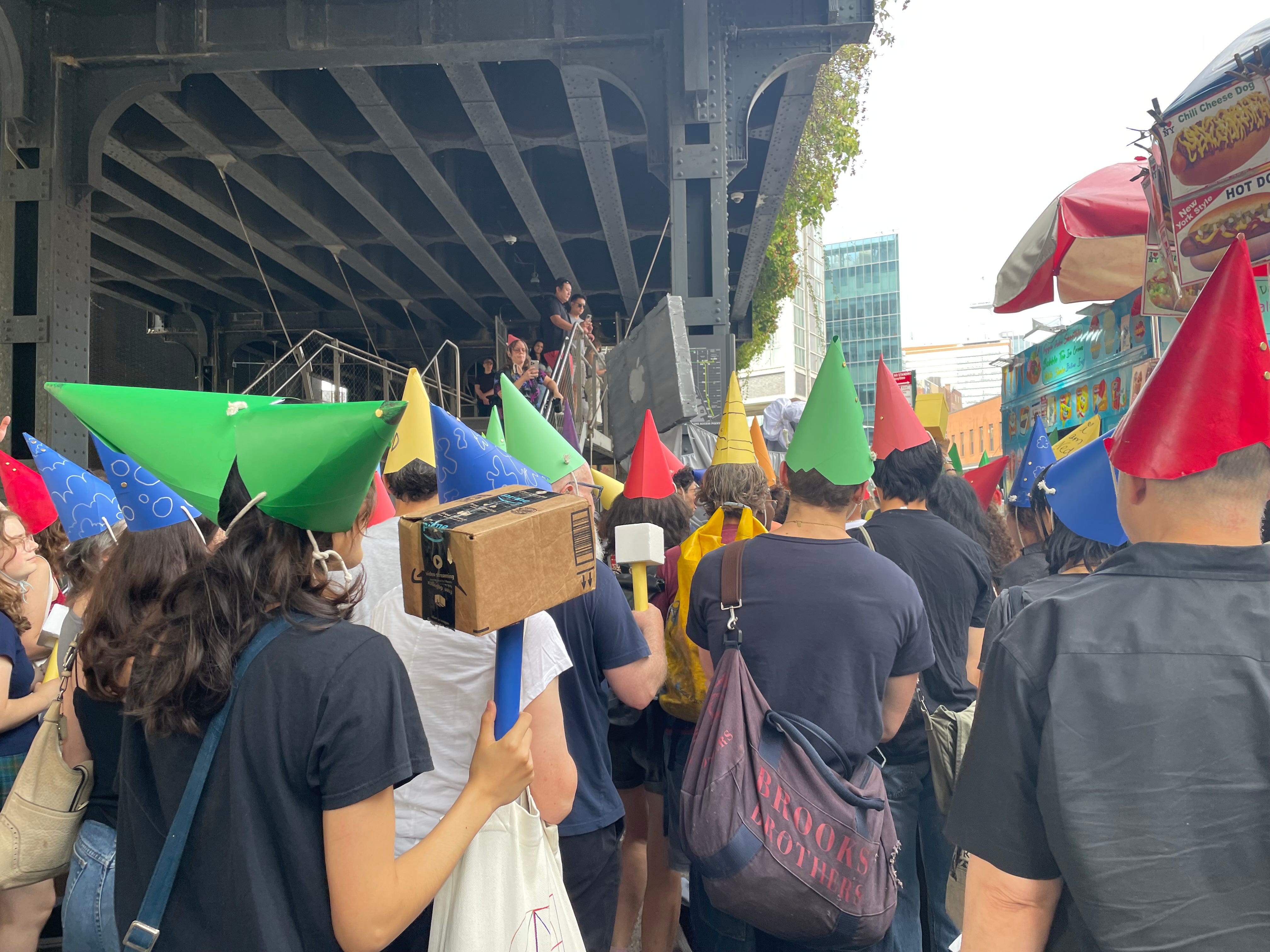 The SHITPHONE rally in New York City on September 27, 2025.