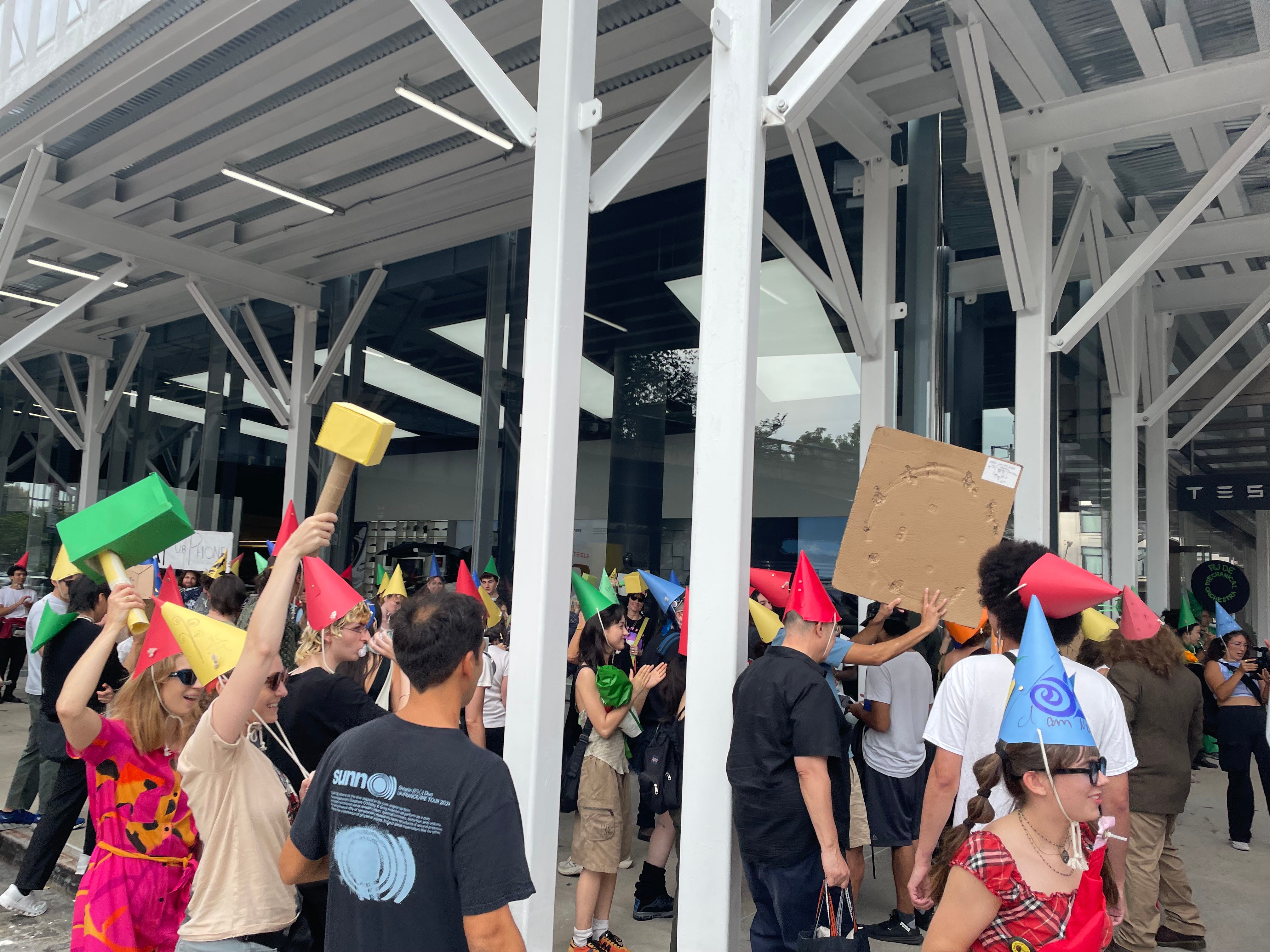 The SHITPHONE rally in New York City on September 27, 2025.
