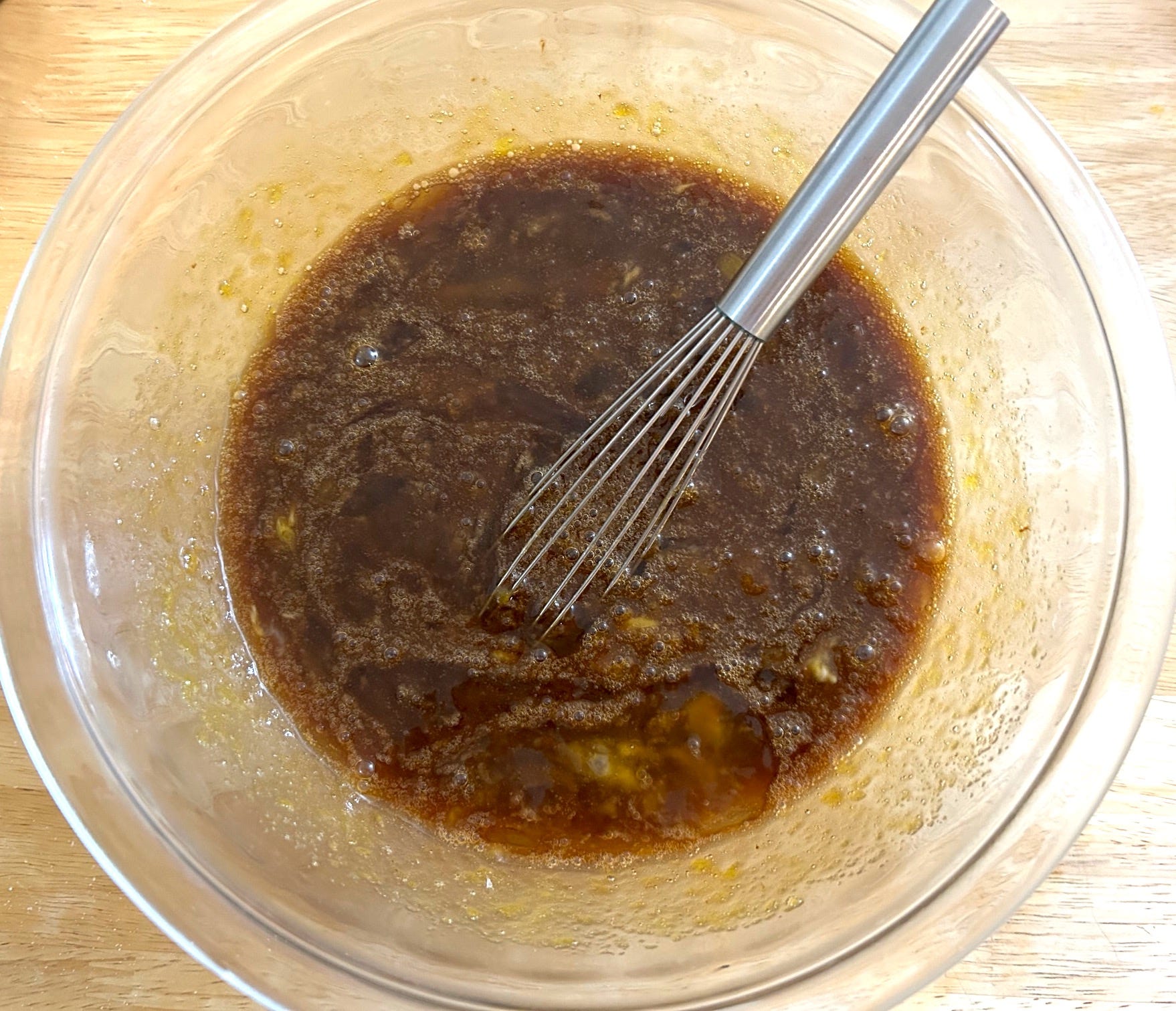 Mixing batter for Ina Garten's Outrageous Brownies