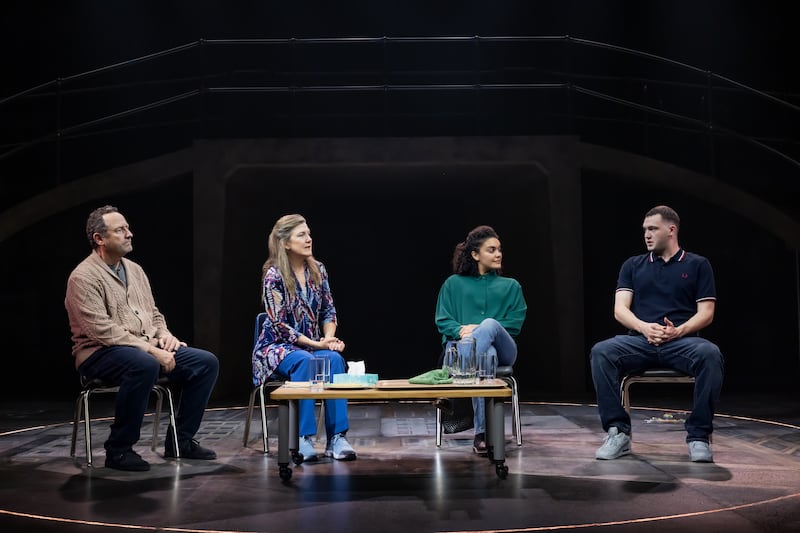 Sam Robards, Victoria Clark, Camilla Canó-Flaviá, and Will Harrison