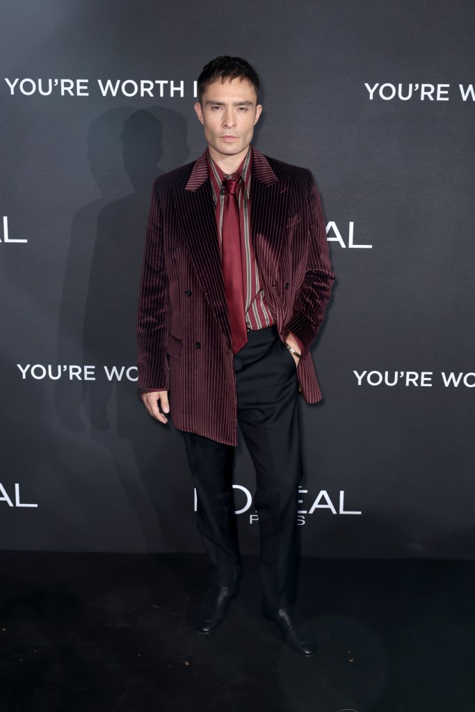 Ed Westwick at the L'Oréal show as part of Paris Fashion Week