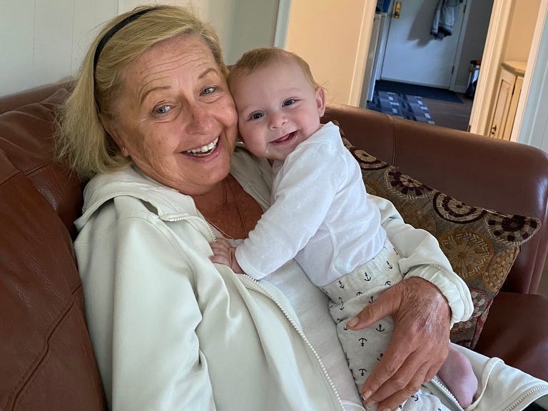 Woman holding baby
